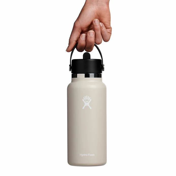 32 oz Wide Mouth Water Bottle with Flex Straw Lid - Leak Proof & BPA Free - Ideal for Gym, Hiking, Travel & Everyday Hydration
