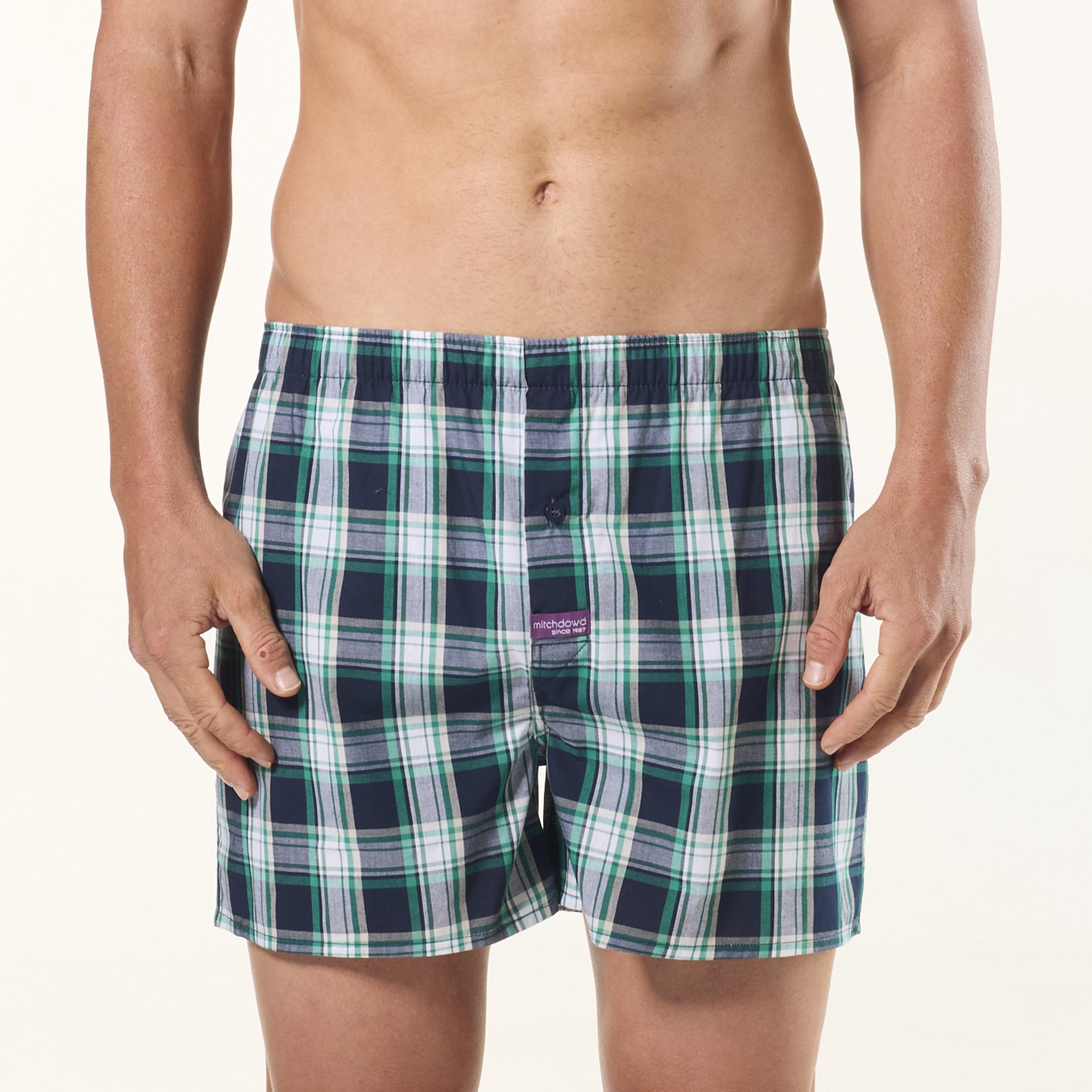 Men's Cotton Boxer Shorts 3-Pack - Soft & Breathable Underwear for Comfort - Green | Perfect for Sleep, Lounge & Everyday Wear