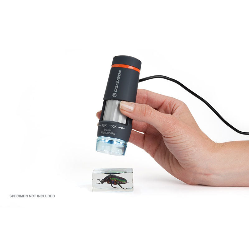 Celestron 44302 Deluxe Handheld Digital Microscope with 2MP Camera - Perfect for Coin Collecting, Jewelry Inspection & Science Education