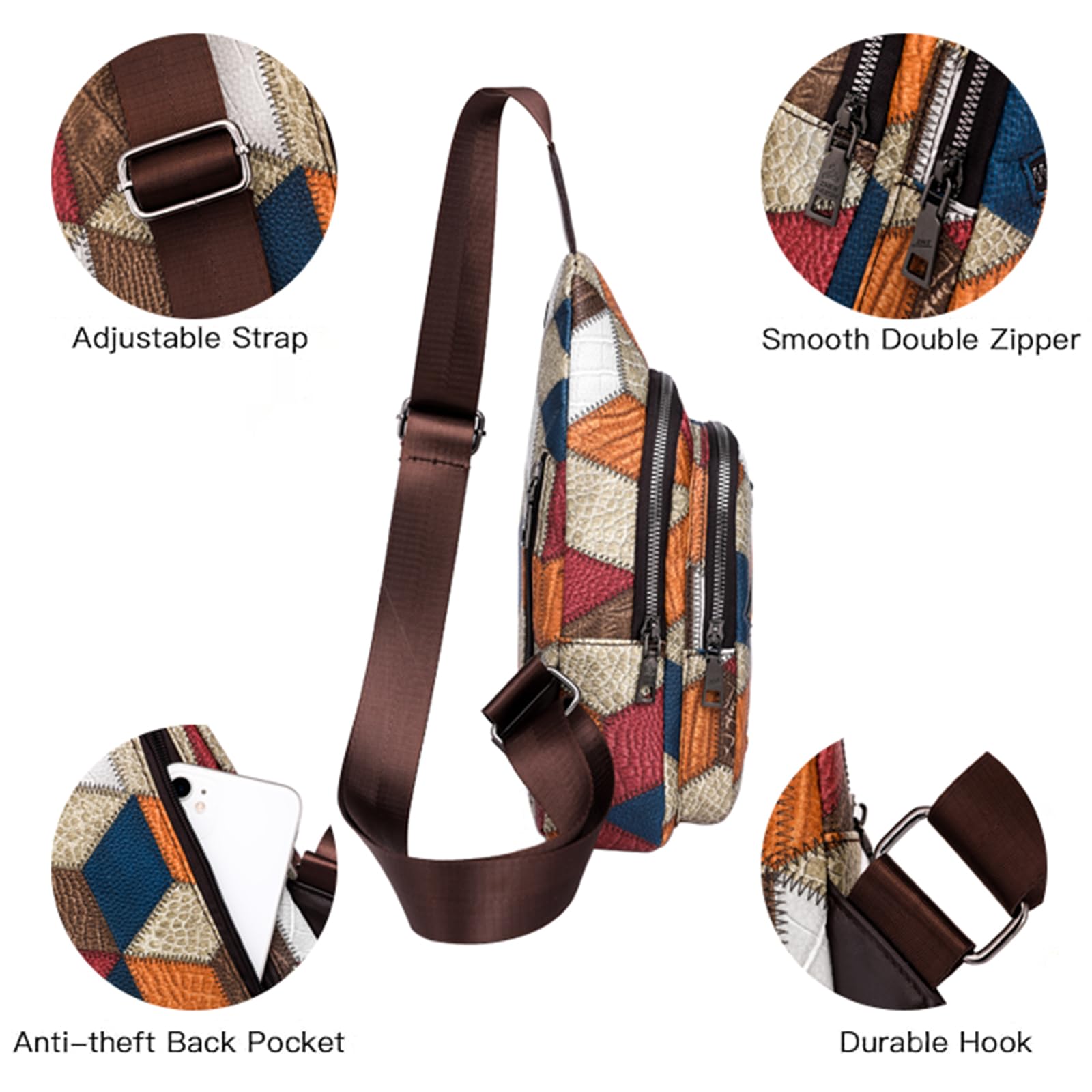 BIMMI Small Premium Oxford Crossbody Bag - Stylish & Functional Single Shoulder Bag with Chest Bag Features for Women | Perfect for Travel, Shopping & Everyday Use