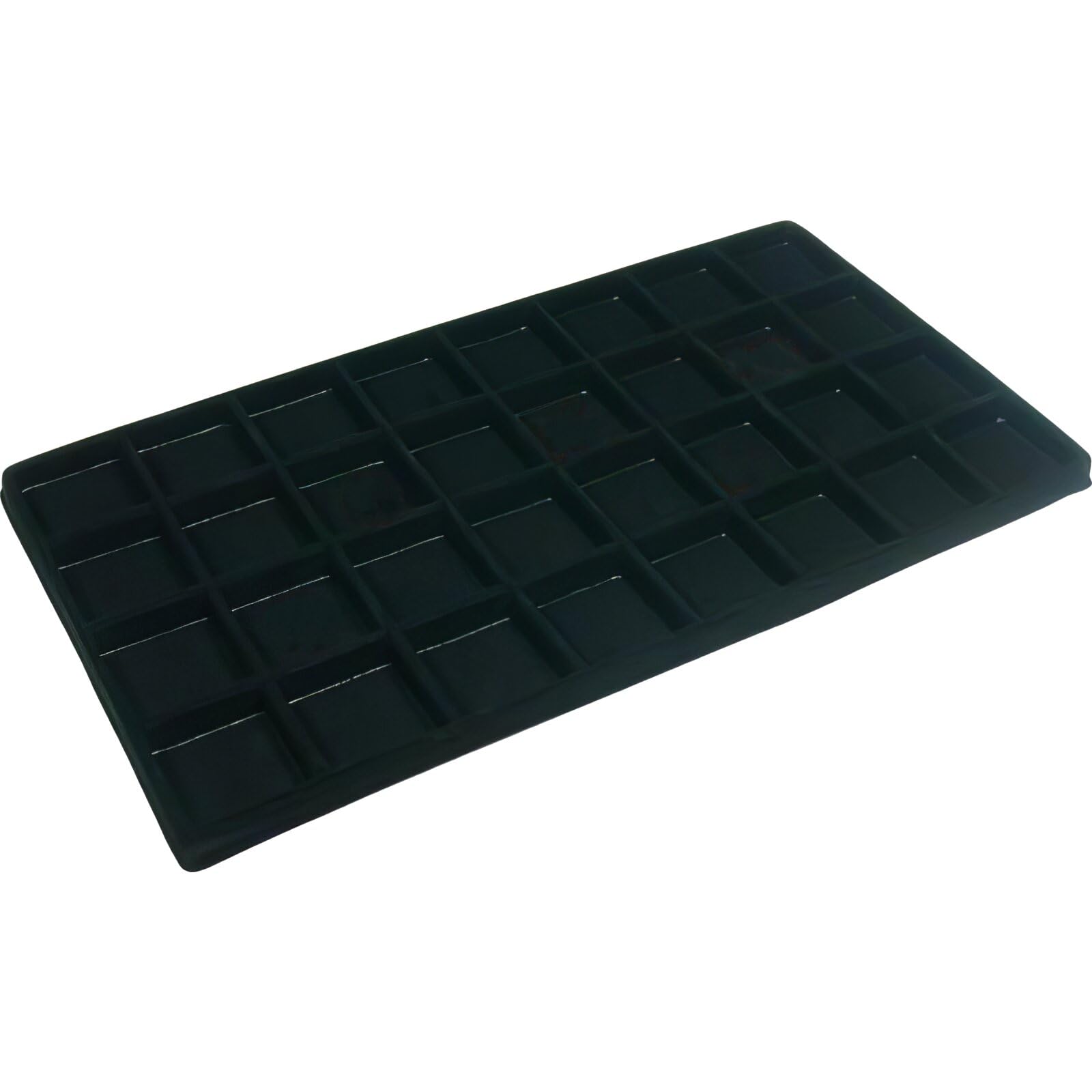 6-Pack White Plastic Stackable Jewelry Display Trays with Black Inserts - 32 Slot Organizer for Rings, Earrings & Necklaces - Perfect for Retail Stores, Boutiques & Trade Shows