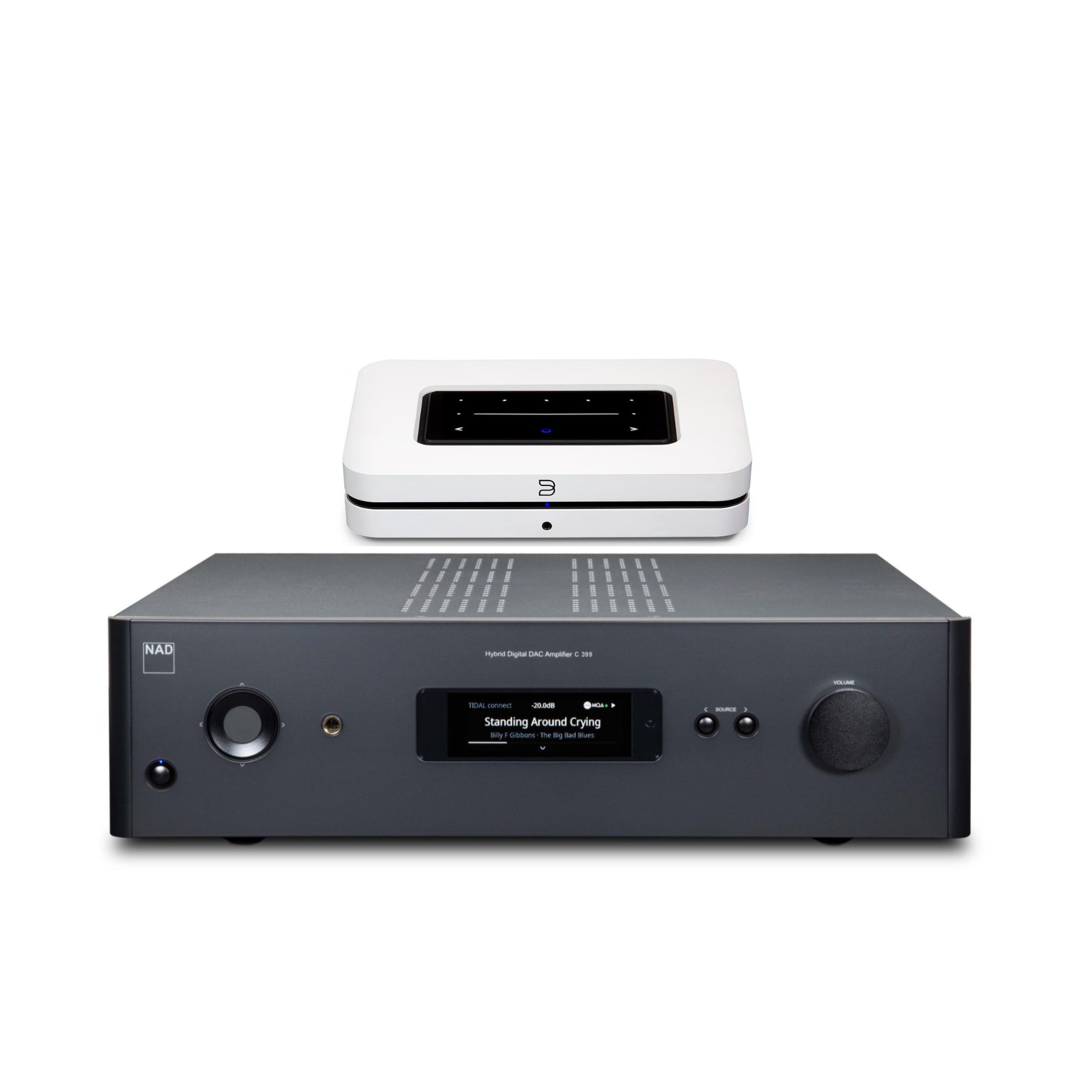 NAD C 399 Integrated Amplifier with DAC & Bluesound NODE Wireless Hi-Res Music Streamer Bundle - Perfect for Home Audio Systems and Audiophile Listening Rooms