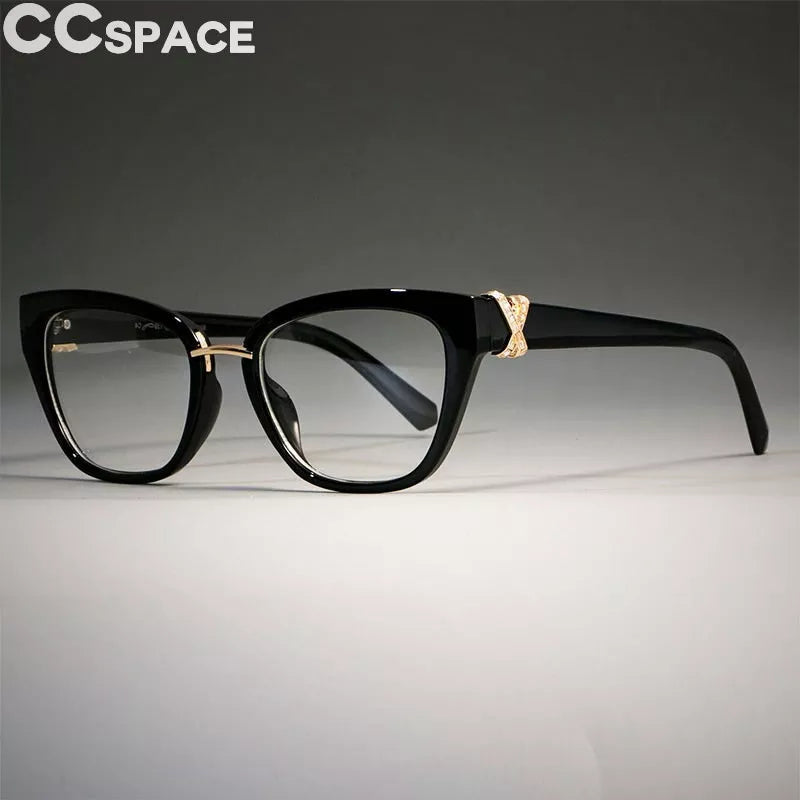 CCspace Women's Full Rim Cat Eye Polycarbonate Reading Glasses R45605 - Fashionable +1.00 to +3.50 Magnification for Reading, Work & Computer Use