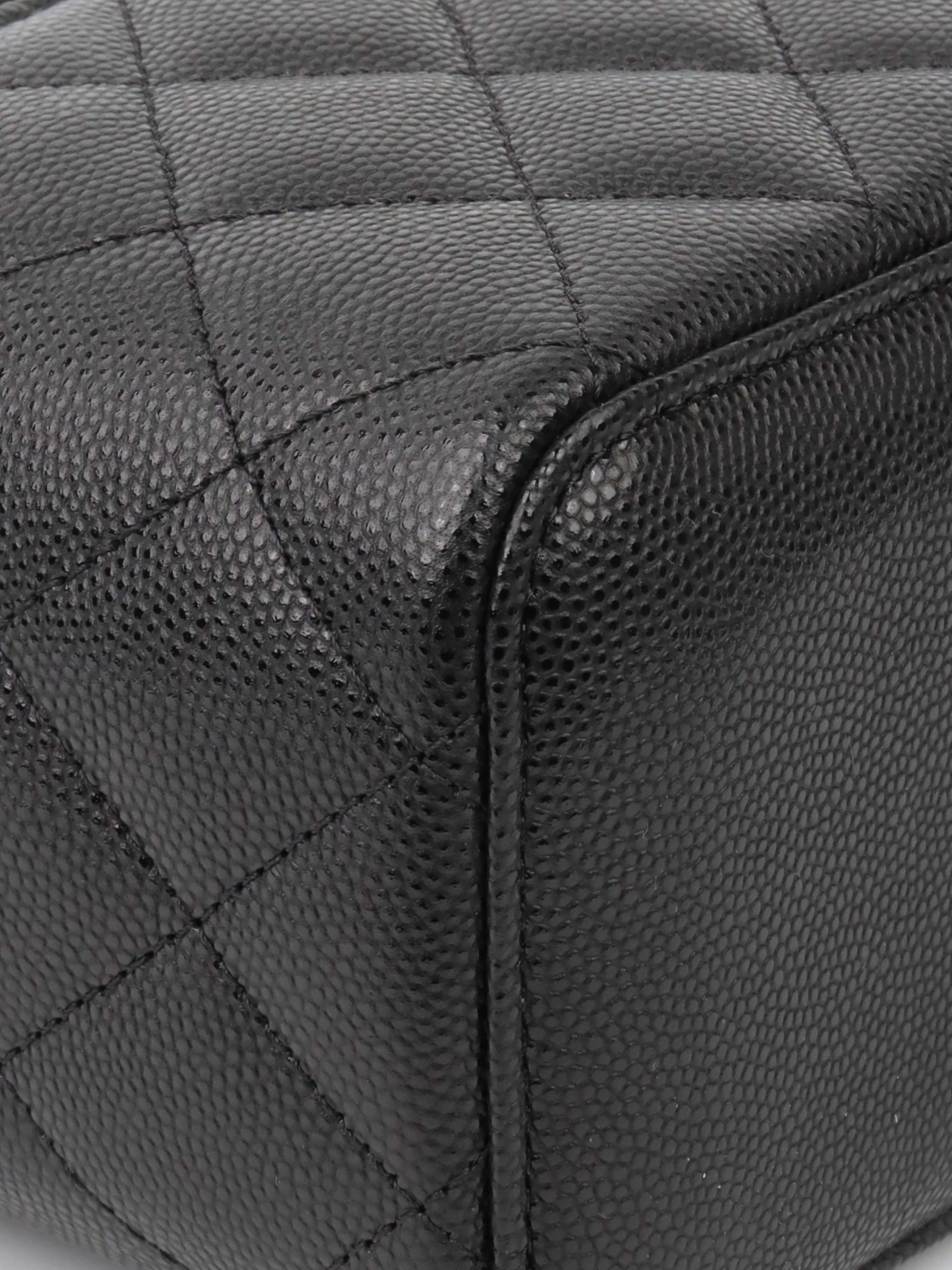Chanel Black Caviar Leather Vanity Case - Luxury Small Handbag for Women | Perfect for Evening Events, Parties & Travel