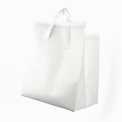 Premium White Insulated Takeout Food Delivery Bag - Tamper Evident, 11.75