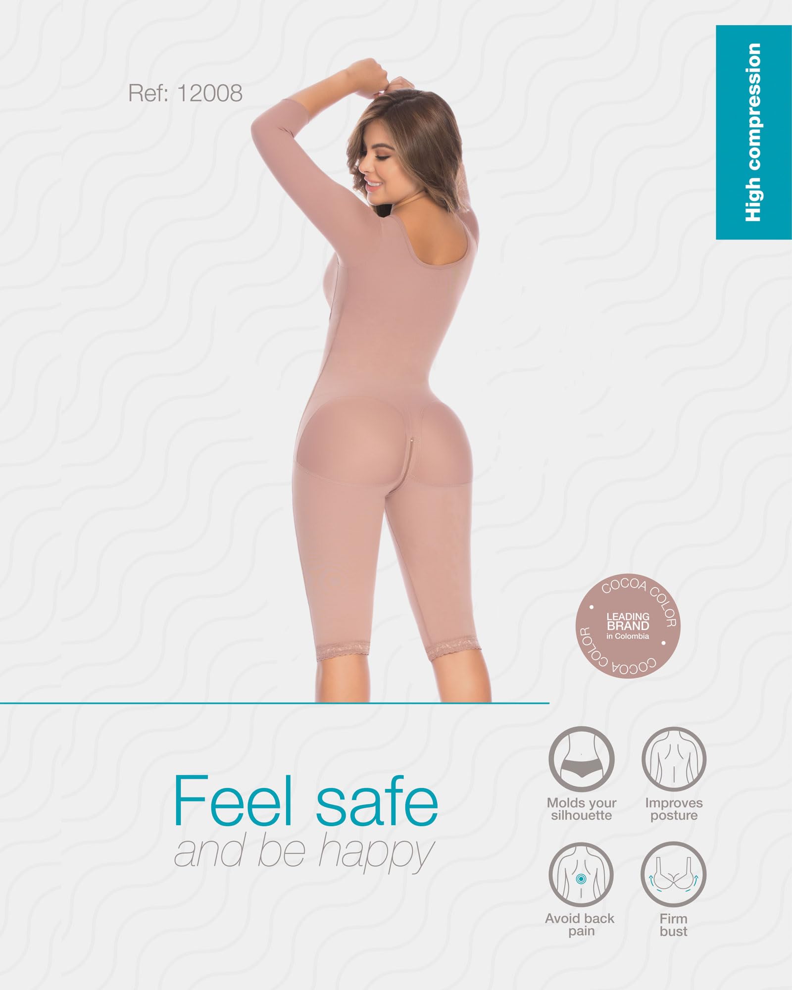 FAJAS DISENOS D'PRADA DELIÉ Colombian Shapewear 008 - High Compression Tummy Control Waist Trainer for Women - Postpartum Recovery, Lipo Garment, Body Shaper for Daily Wear & Special Occasions