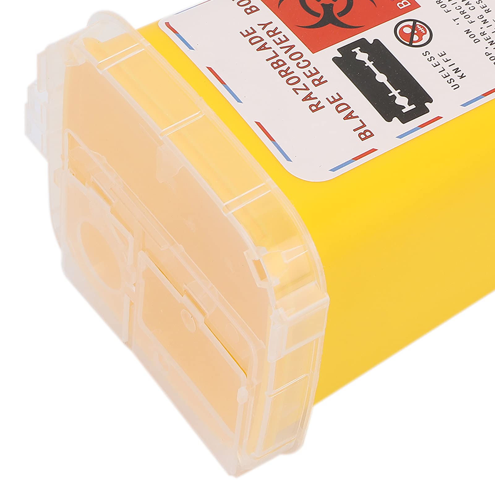 Blade Disposal Container for Barbershop & Salon - Safe Shaving Blade Disposal Box with Lid - Yellow Razor Blade Collector for Professional & Home Use - Perfect for Salon Hygiene & Personal Grooming Safety