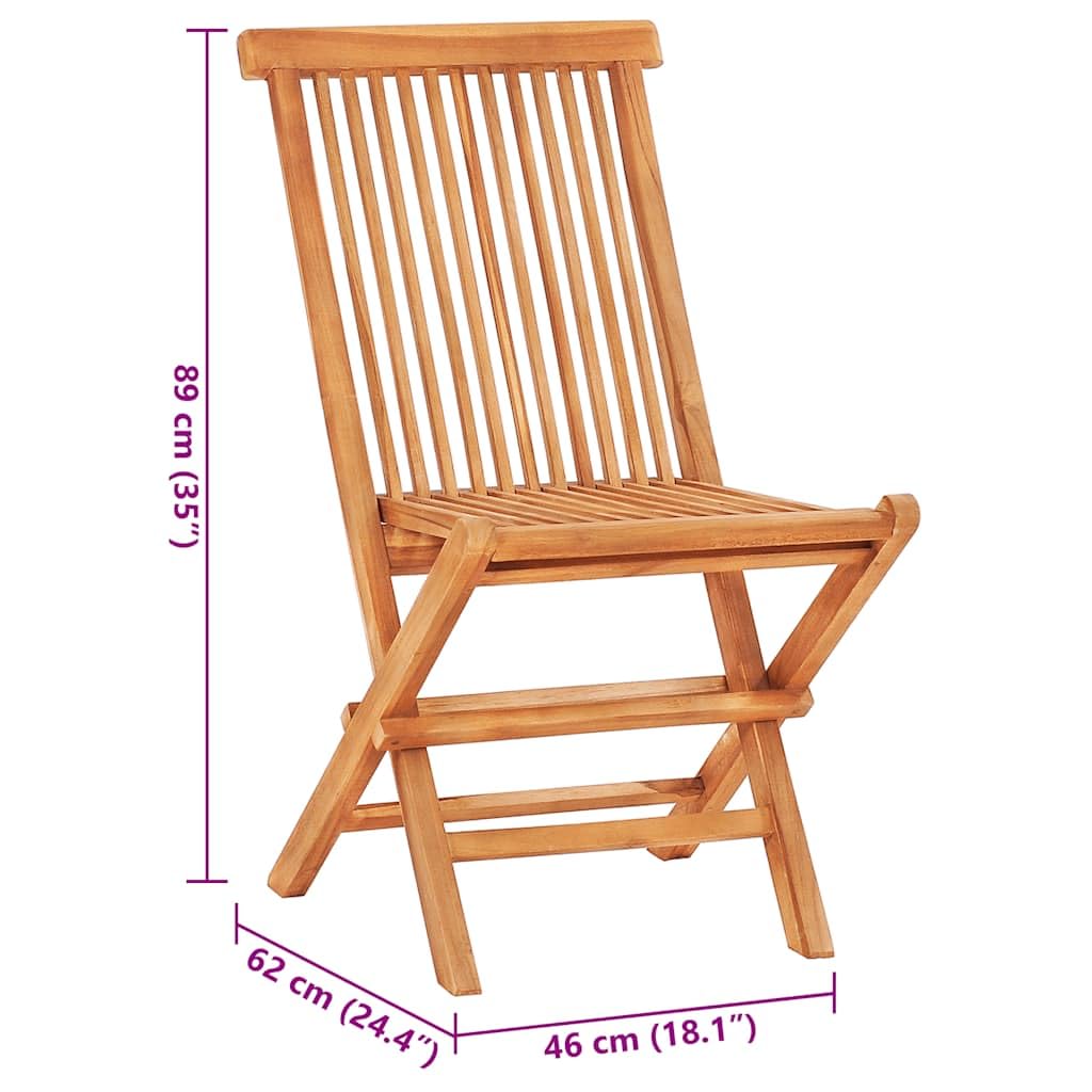 vidaXL 3-Piece Patio Bistro Set with Cushions - Folding Teak Wood Table & Chairs for Garden, Farmhouse, or Outdoor Dining | Perfect for Backyard BBQs, Poolside Relaxation, and Small Space Entertaining