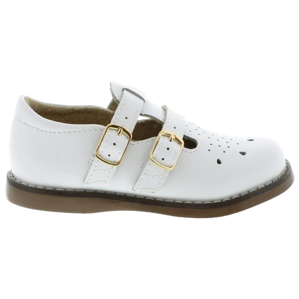 FOOTMATES Baby-Girl's Danielle 3 Mary Jane Flat Shoes for Infant Toddler Little Kid - Comfortable First Walkers for Girls, Perfect for School, Playdates & Special Occasions