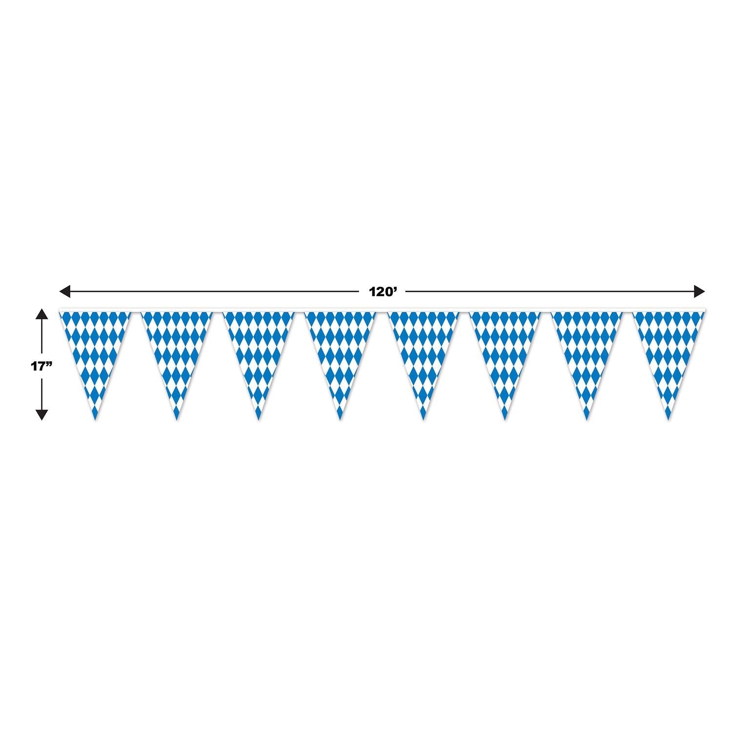 12 Pack Beistle 120 ft Oktoberfest Pennant Banner - German Beer Festival Decorations for Party, Wedding & Outdoor Events