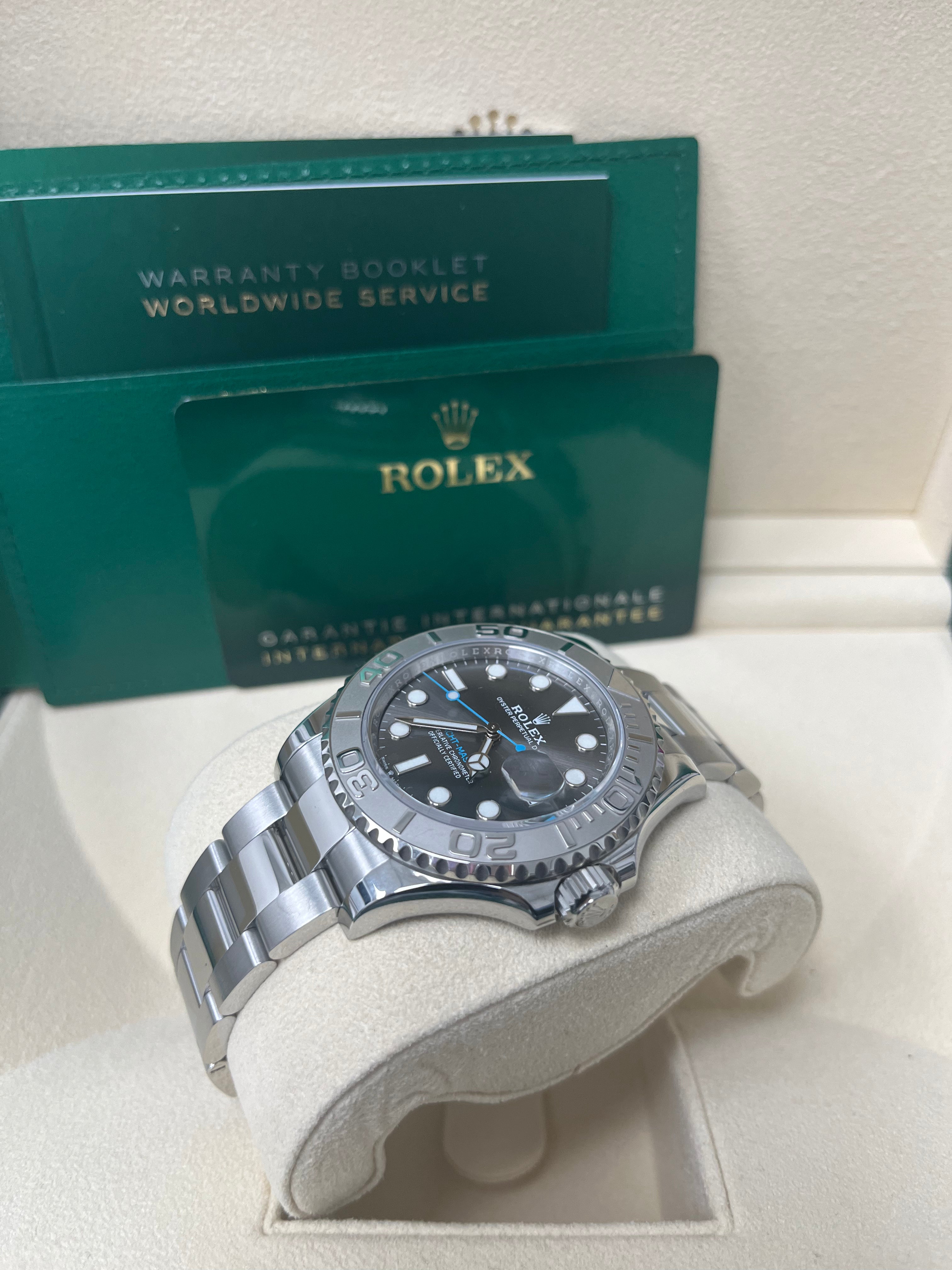 Rolex Yacht Master 40mm Platinum & Stainless Steel Watch - Dark Rhodium Dial (Ref# 126622) | Luxury Men's Diving Watch for Sailing, Yachting & Special Occasions