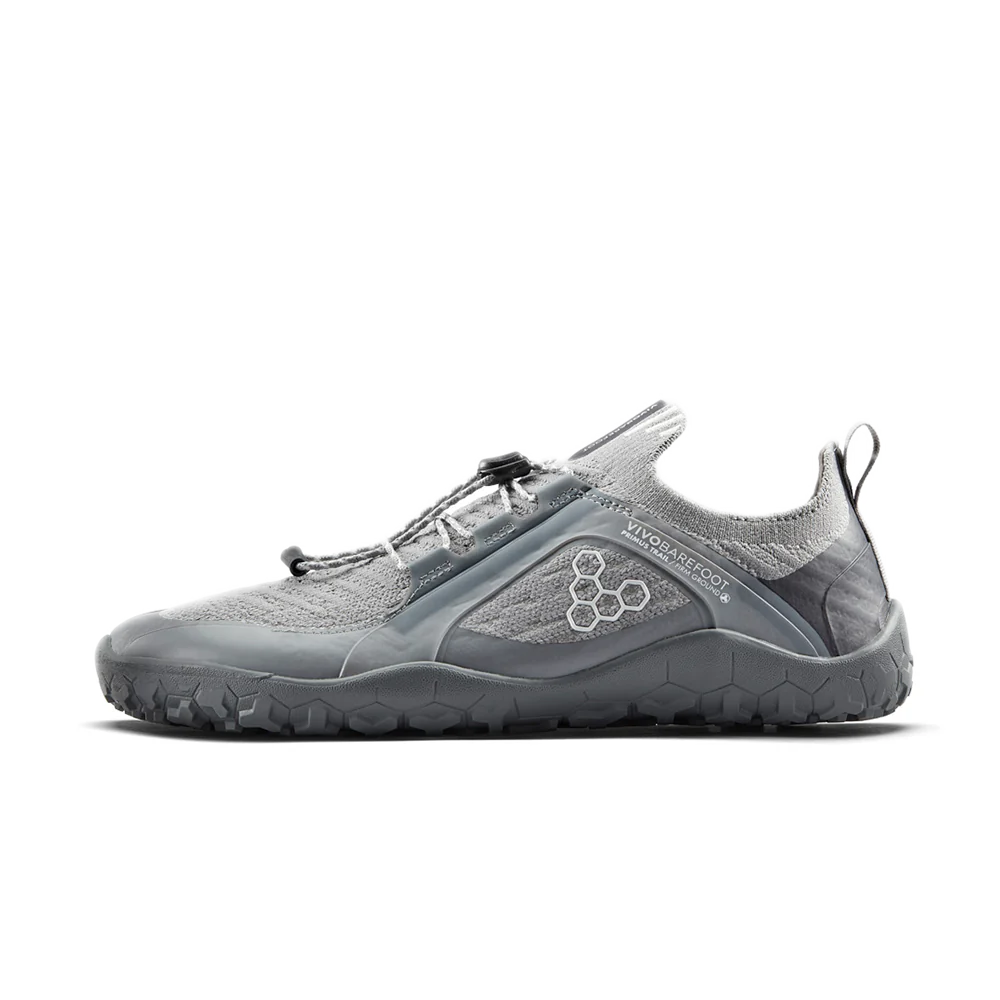 Vivobarefoot Primus Trail Knit FG Men's Barefoot Shoes - Ultimate Gray | Lightweight Hiking & Trail Running Shoes for Natural Movement
