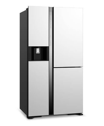 Hitachi R-MX700PMS0 MGW 569L Side by Side Refrigerator - Energy Efficient French Door Fridge with Spacious Interior for Large Families & Entertaining