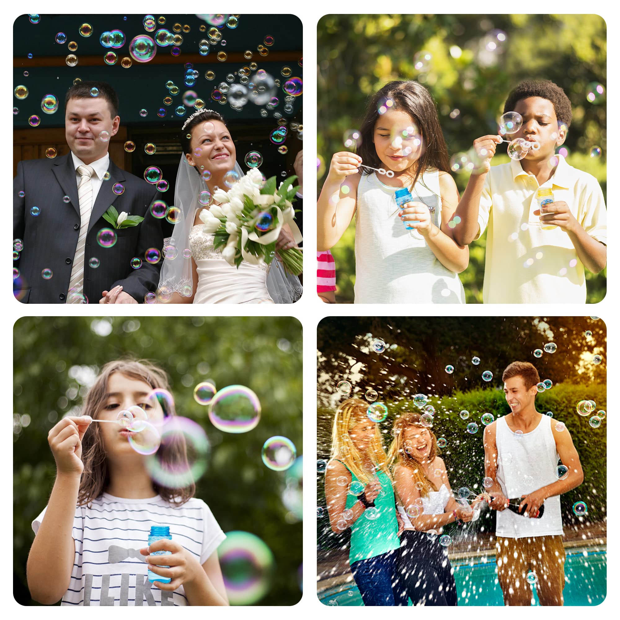 30-Pack Kids Bubble Bottles with Wands - 2oz Bubble Solution Each - Outdoor & Indoor Summer Toys, Party Favors for Weddings & Birthdays - Bubble Machine Refill - Perfect for Backyard Play, Park Outings & Birthday Celebrations