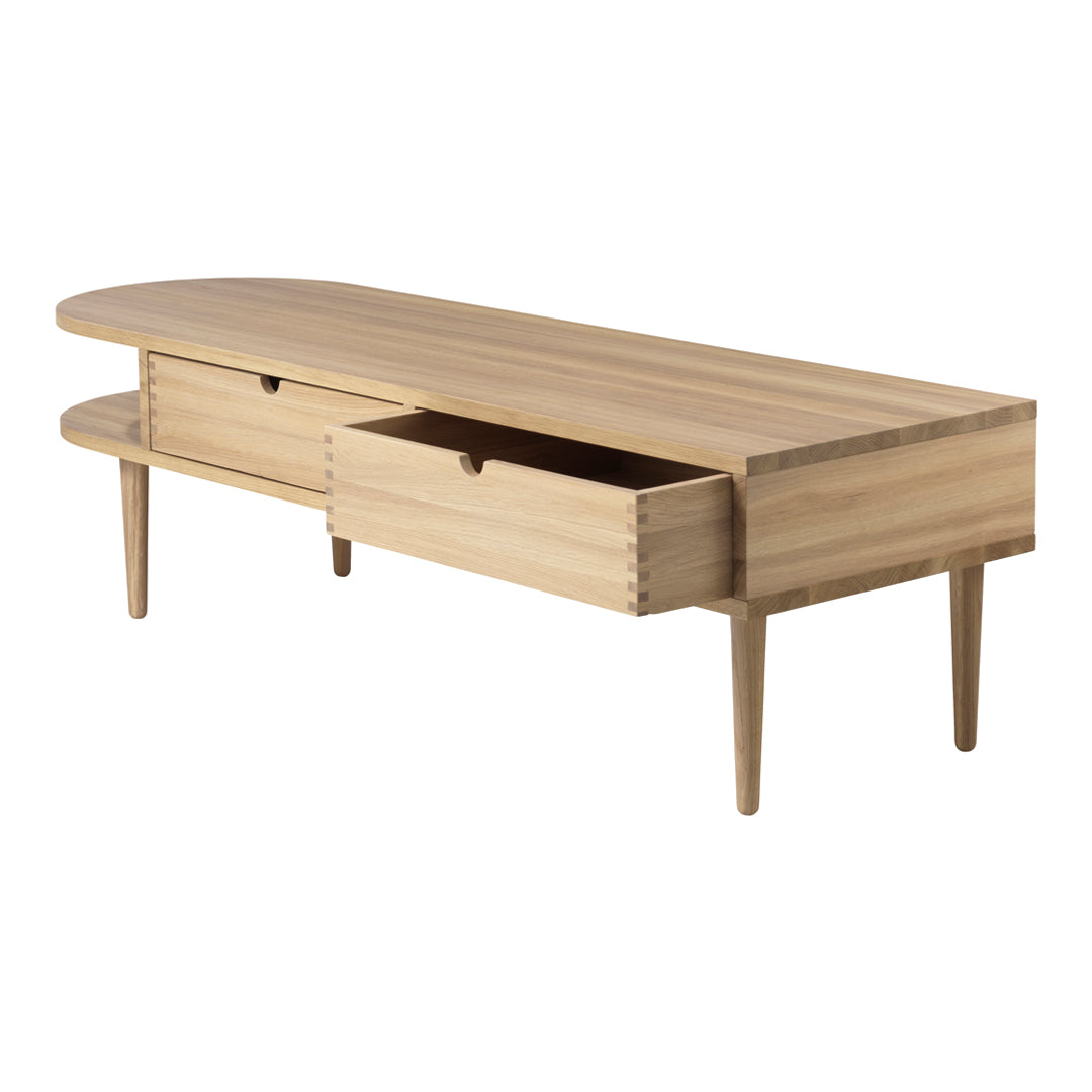 F24 Radius Bench - Modern Wooden Bench with Curved Design for Living Room, Bedroom, or Entryway - Perfect for Home Decor and Seating