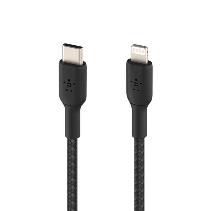 Belkin 1M USB C to Lightning Cable - Braided Black - Fast Charging & Data Sync for iPhone, iPad, MacBook | Perfect for Home, Office & Travel