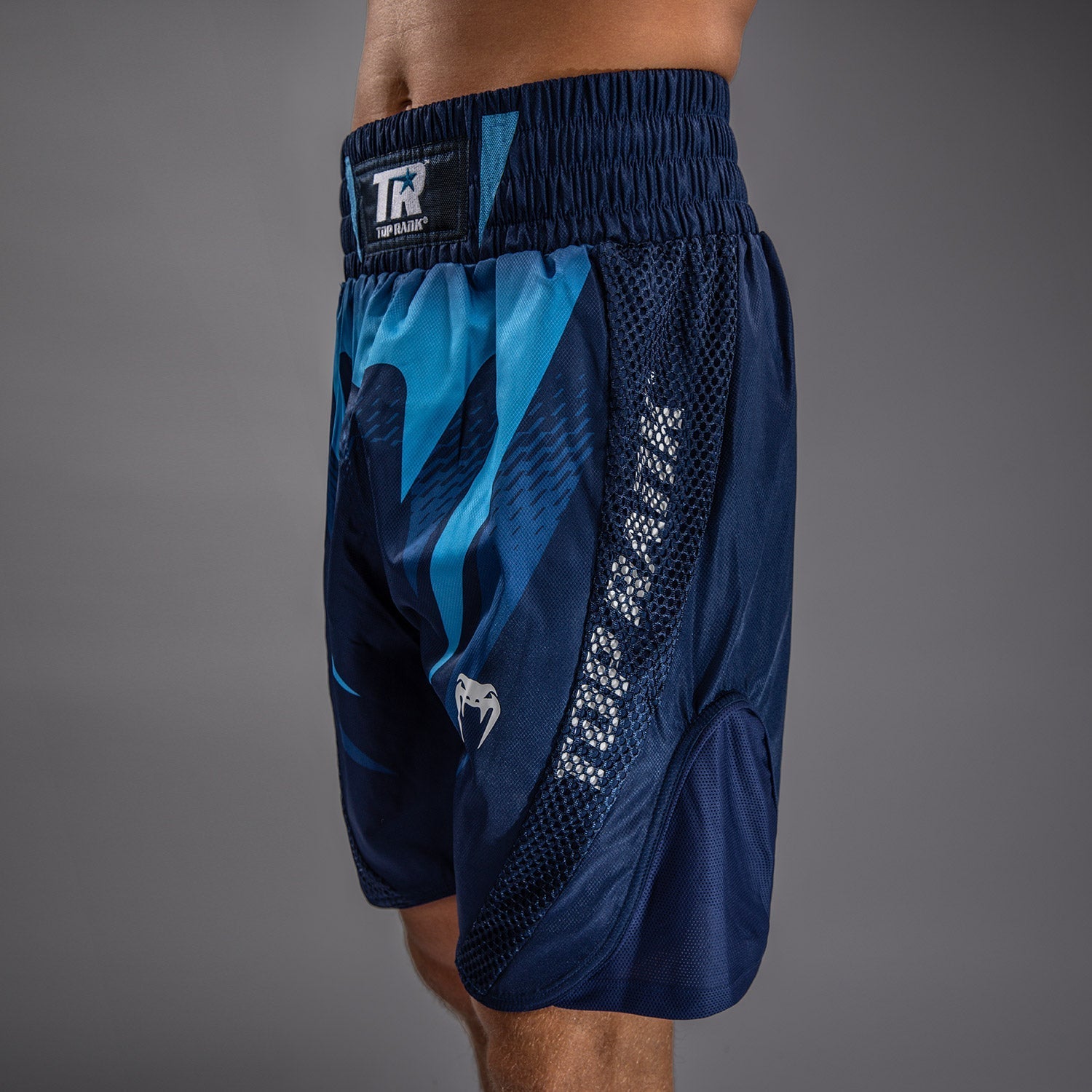 Venum x Top Rank Original Men's Boxing Shorts - Navy Blue MMA Training & Competition Shorts for Fighters & Athletes