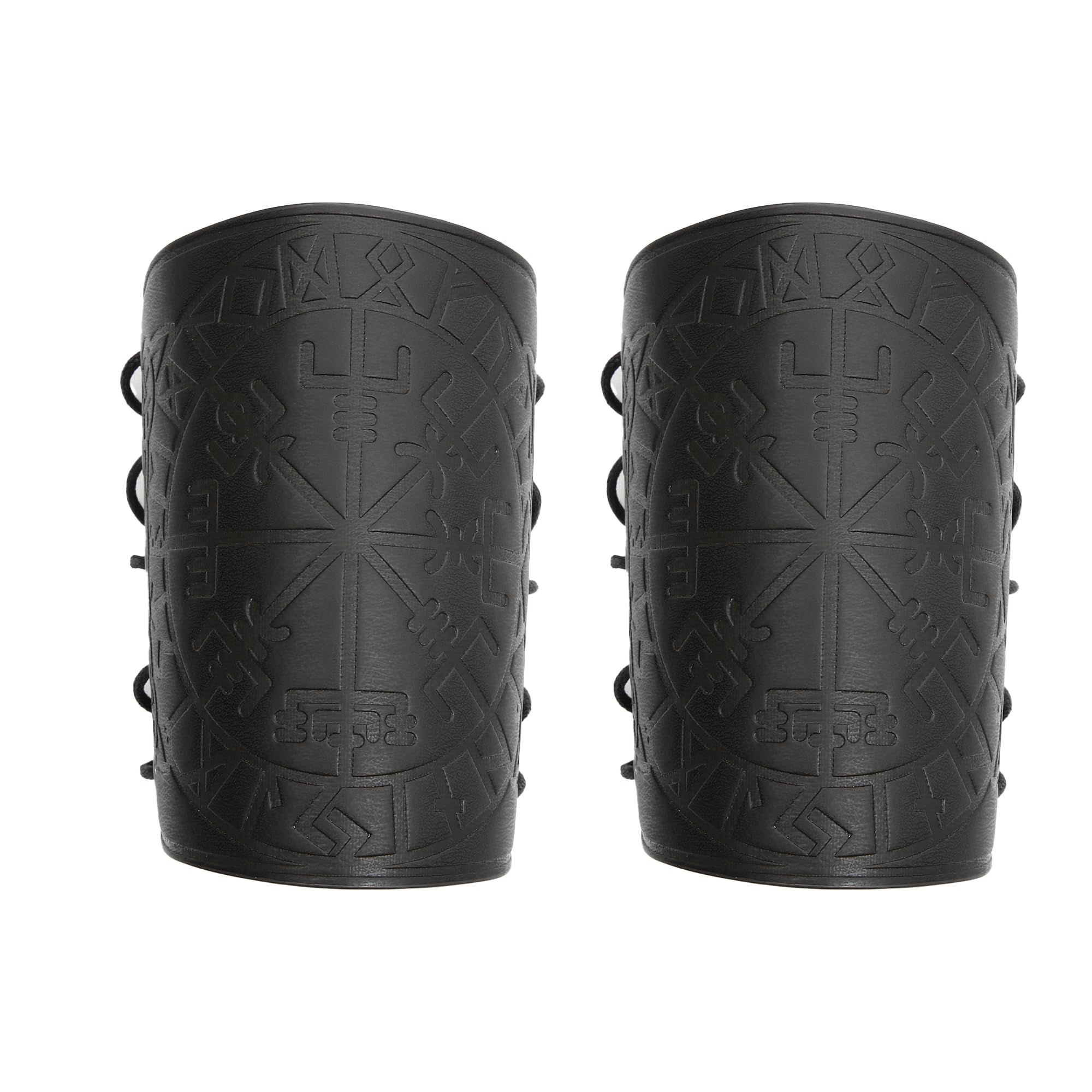 Viking Leather Bracers Armor Set - Medieval Leather Arm Guards for Men & Women - 2 Pack Handmade Leather Wrist Cuffs - Perfect for LARP, Cosplay, Renaissance Fairs & Viking Reenactments