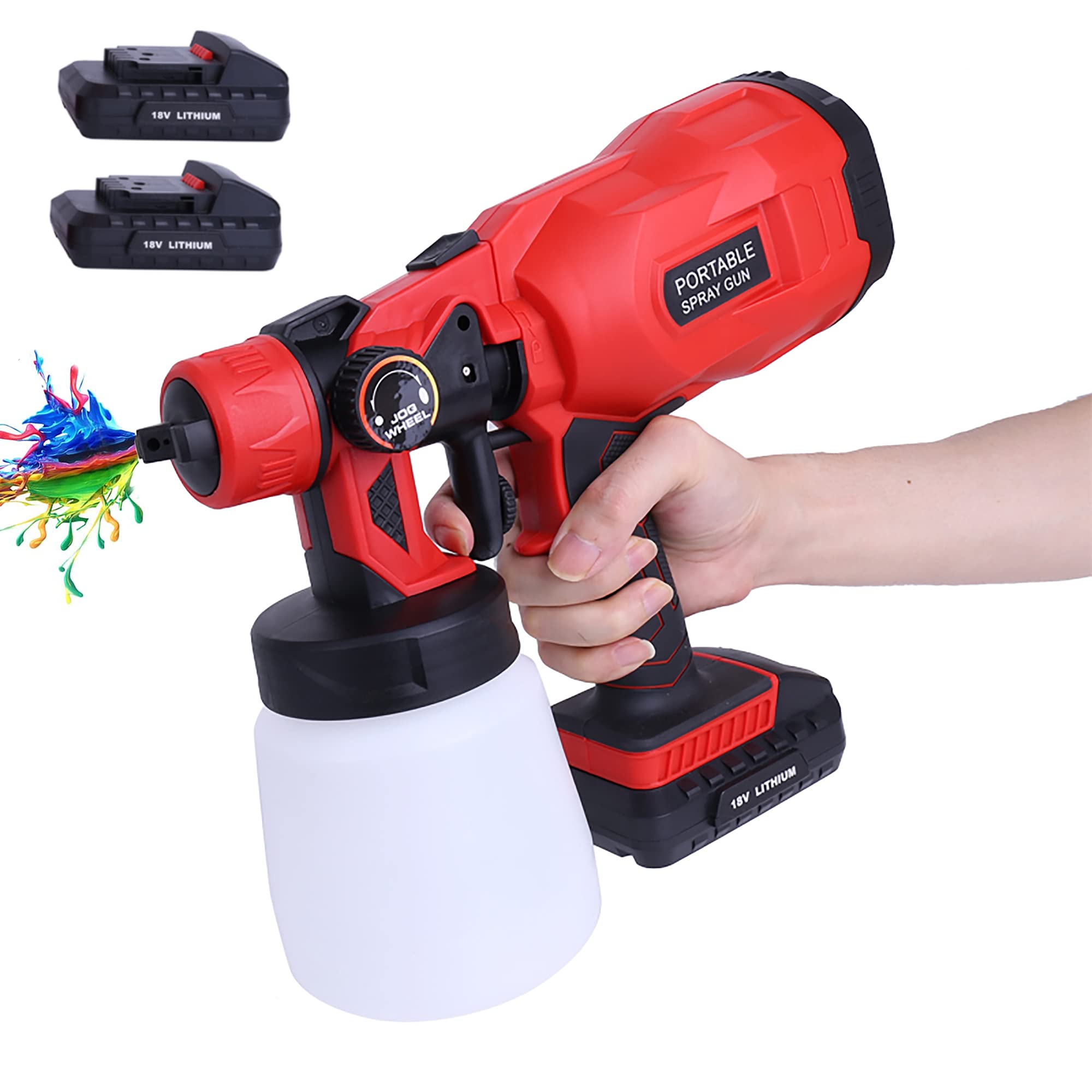 850W 1200ml Cordless Electric Spray Gun with 2 Li-ion Batteries - Multi-Purpose Paint Sprayer for Home, Garden & Car Care (Painting, Disinfecting, Watering, Washing) | Perfect for DIY Projects, Home Renovation & Outdoor Cleaning