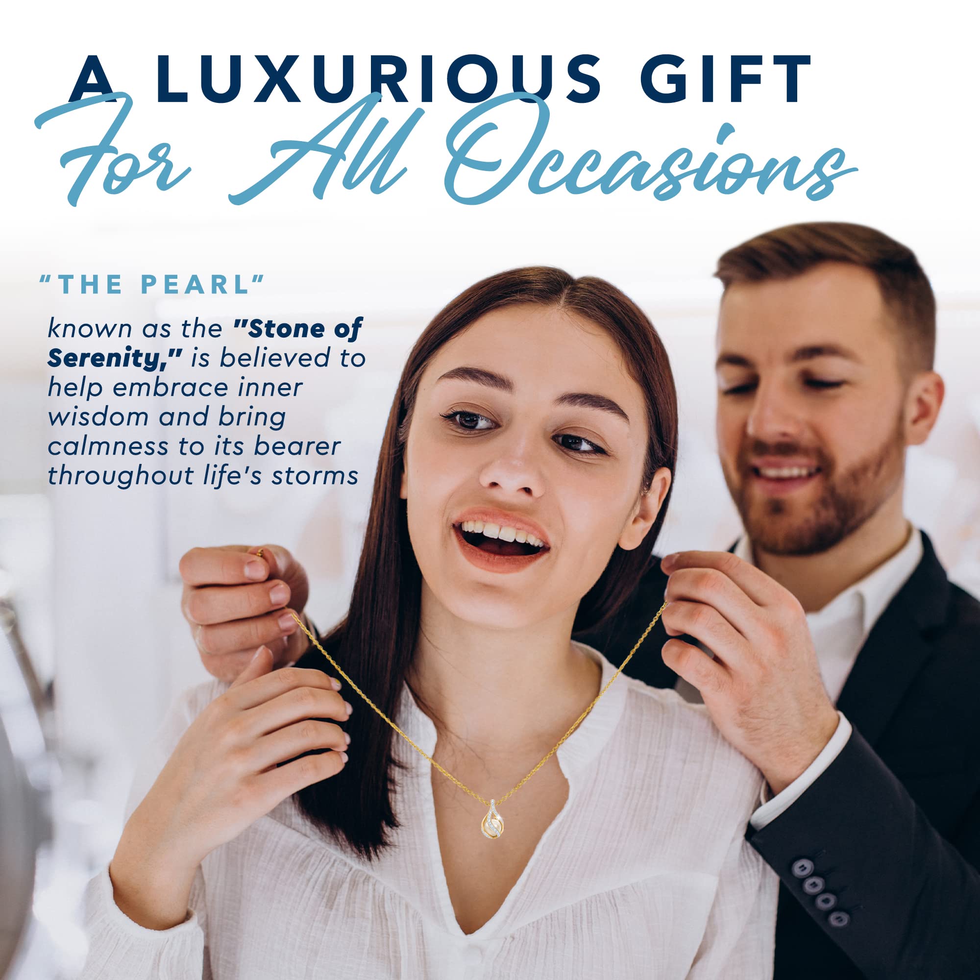 **Danbury Mint Love's Embrace Women's Pearl & Diamond Necklace – Genuine Pearls & Diamonds, Elegant Pendant Jewelry for Women, Perfect Gift for Her (1638-0016) – Ideal for Anniversaries, Weddings & Special Occasions**