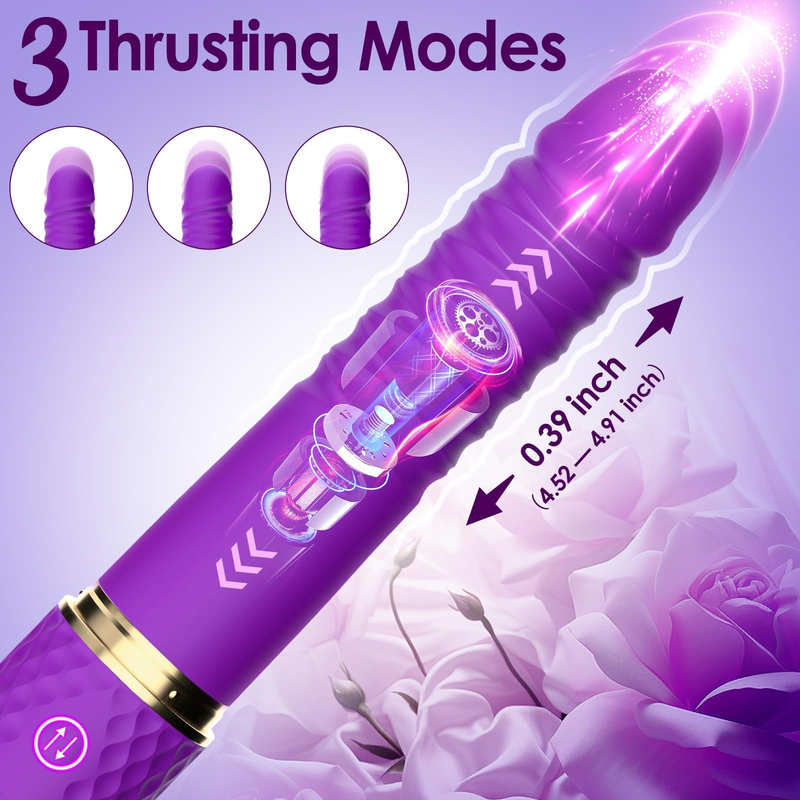 Remote Control Thrusting Dildo Vibrator for Women - 3 Thrusting & 10 Vibration Modes, G Spot & Clitoral Stimulation Sex Toy, Realistic Couples Massager for Bedroom Fun & Intimate Play