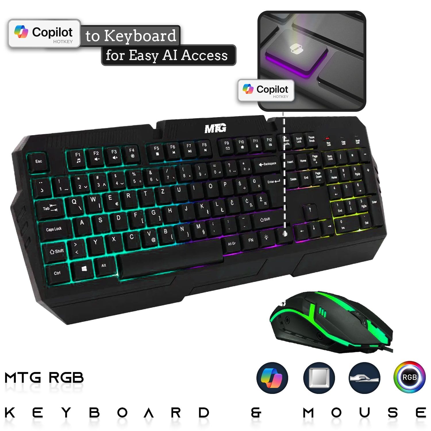 TechMagnet RGB Gaming Desktop PC - Intel Core i5, 16GB ARGB RAM, 256GB SSD, NVIDIA GT-1030, 27