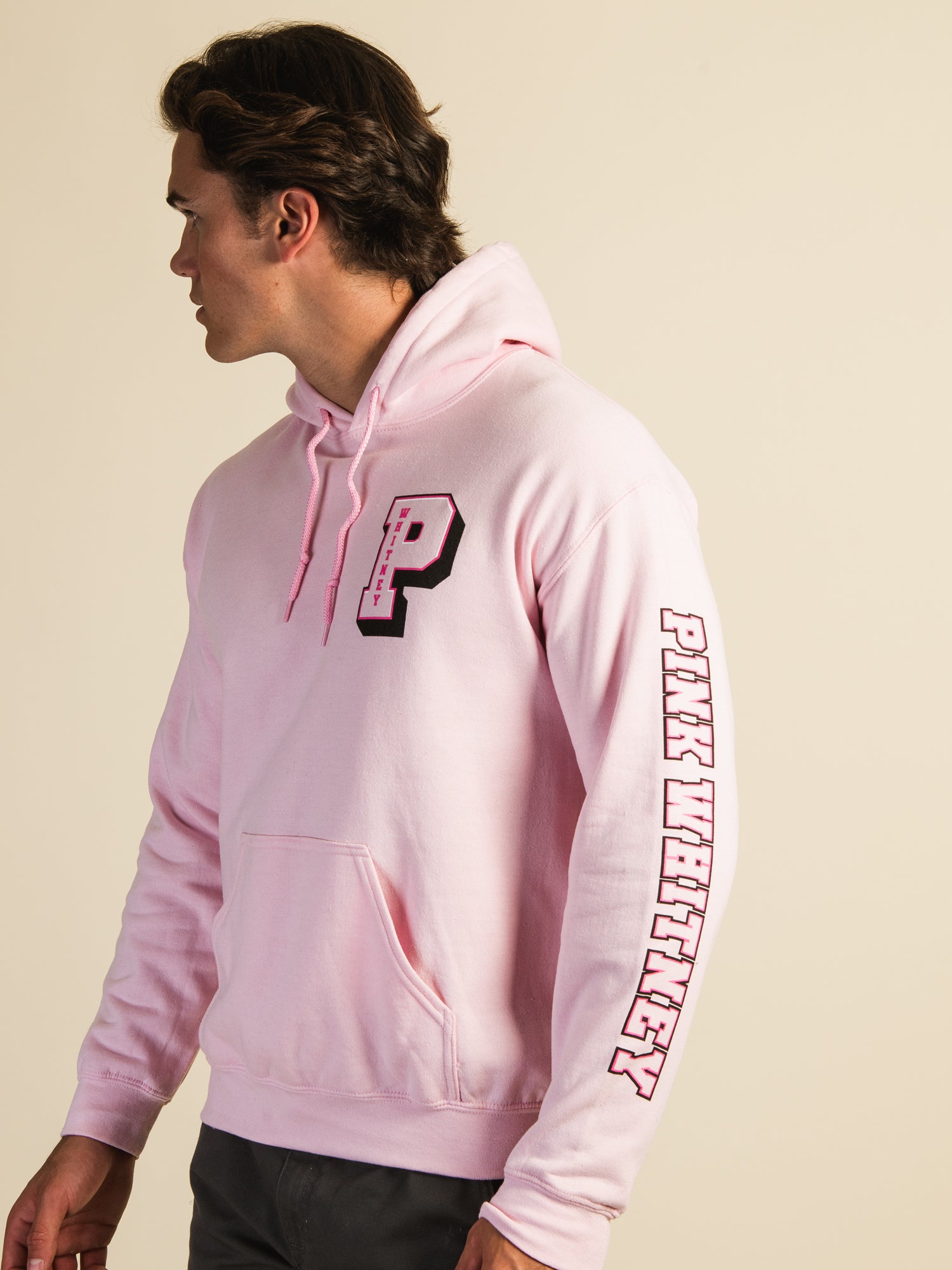 Barstool Sports Pink Whitney Varsity Hoodie - Men's & Women's Pullover Sweatshirt for Casual Wear, Game Day & Fan Apparel