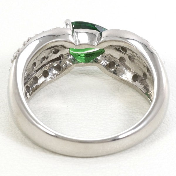 18K White Gold Grossularite Garnet Diamond Ring for Women - Elegant Gemstone Engagement & Wedding Band - Perfect for Anniversary, Proposal, and Special Occasions