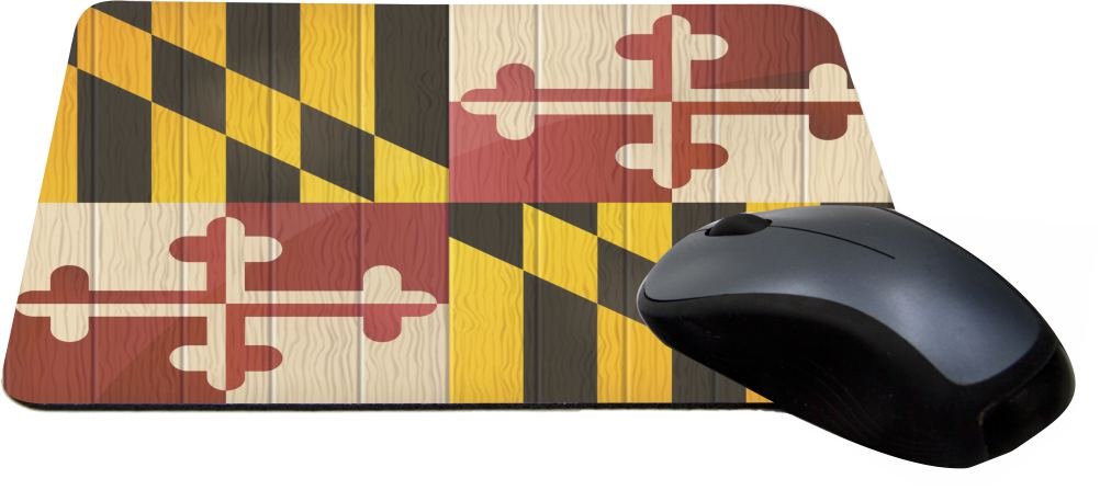 Maryland Flag Distressed Wood Design Gaming Mouse Pad - Premium Non-Slip Surface for PC & Laptop (MPSQ-RK-8633) - Perfect for Office, Gaming & Home Workspace