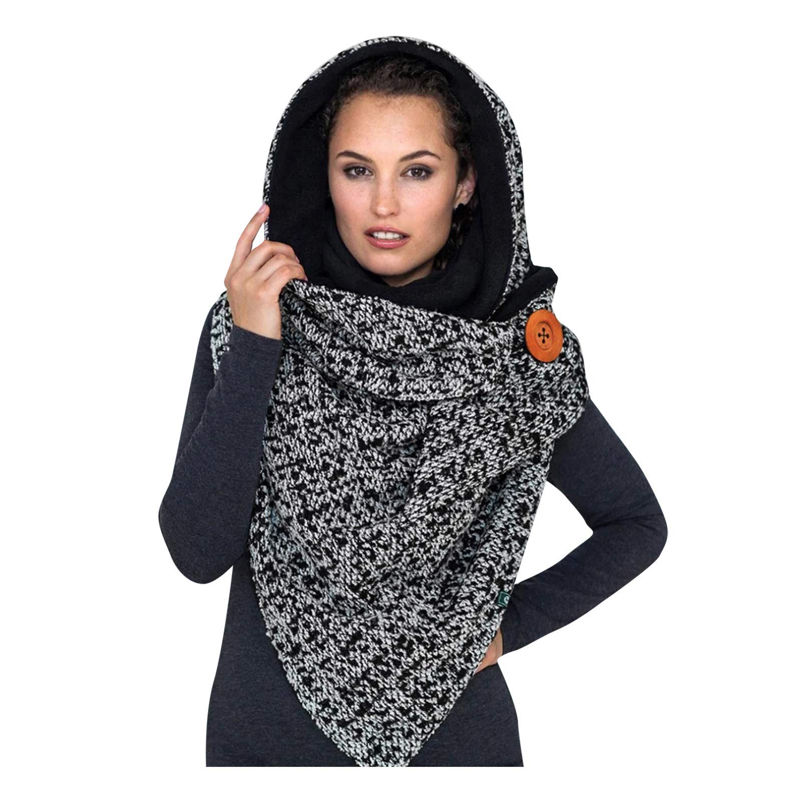 Soft & Warm Women's Winter Scarves & Wraps - Casual Printed Shawls with Buttons for Fashionable Layering - Perfect for Cold Weather, Office Wear, and Holiday Outfits