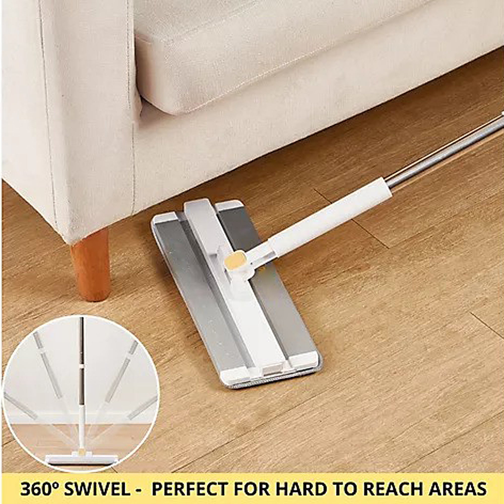 5-in-1 Multi-Purpose Slim Mop - Heavy Duty Floor Cleaning Tool for Hardwood, Tile & Laminate Floors - Ultra Slim Design for Tight Spaces - Perfect for Kitchen, Bathroom & Home Cleaning