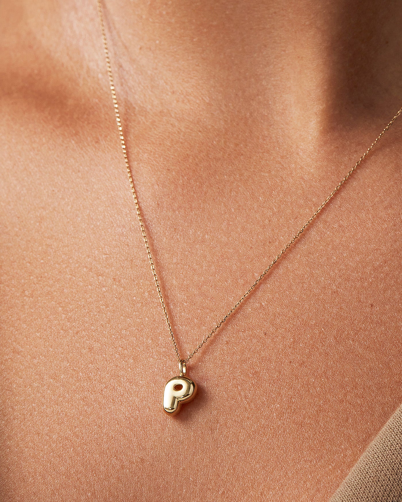 14K Gold Bubble Letter Necklace - Personalized Name Pendant Jewelry for Women, Gift for Her | Birthday, Anniversary, Valentine's Day Present