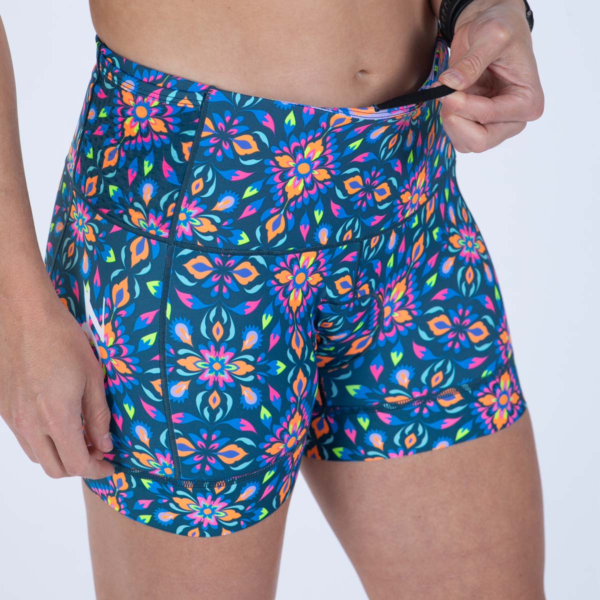Women's Limited Edition Tri 4 Running Shorts - Kaleidoscope Print - Lightweight & Breathable for Workouts, Jogging & Gym Training