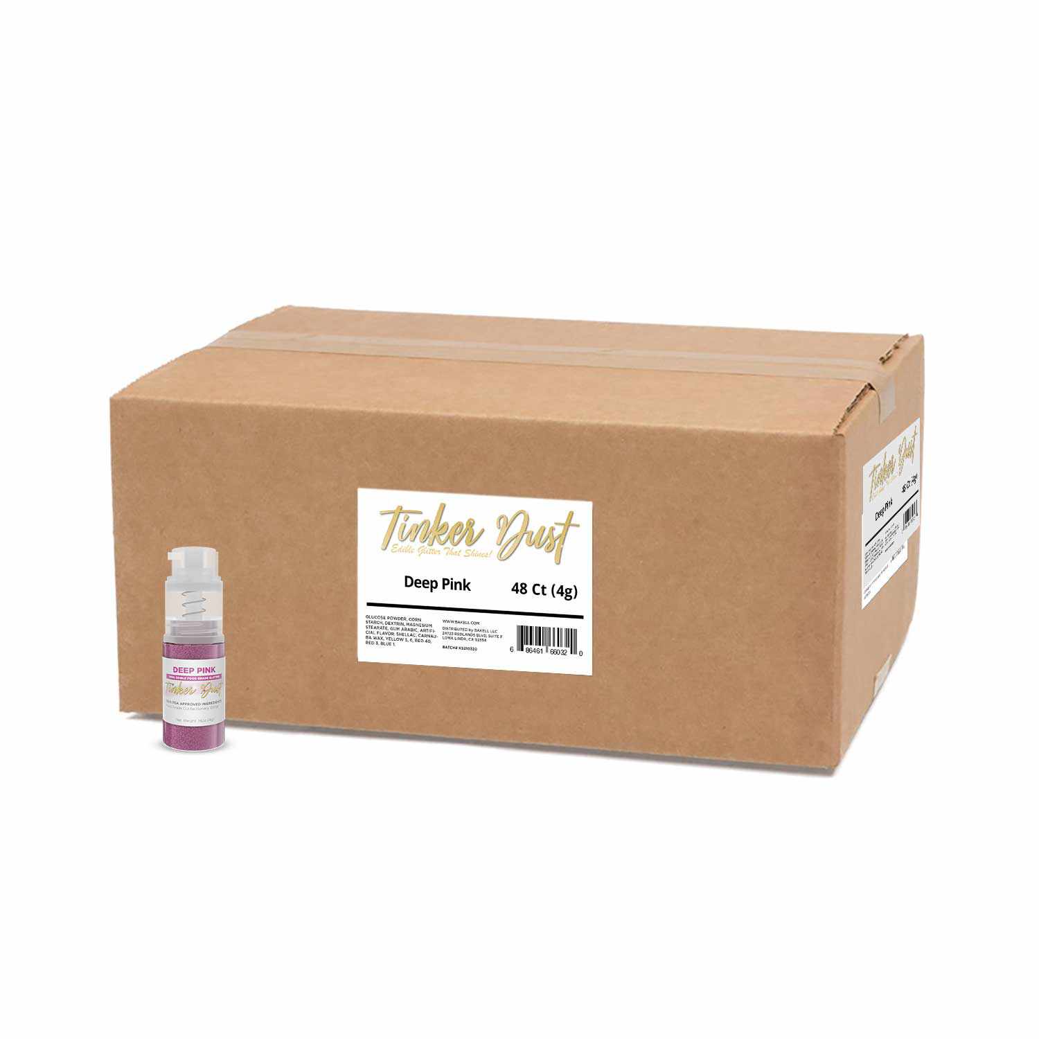 Deep Pink Tinker Dust® Glitter - 4g Spray Pump for DIY Crafts, Nail Art & Party Decor | Wholesale Bulk Glitter for Cosmetics, Scrapbooking & Festival Makeup