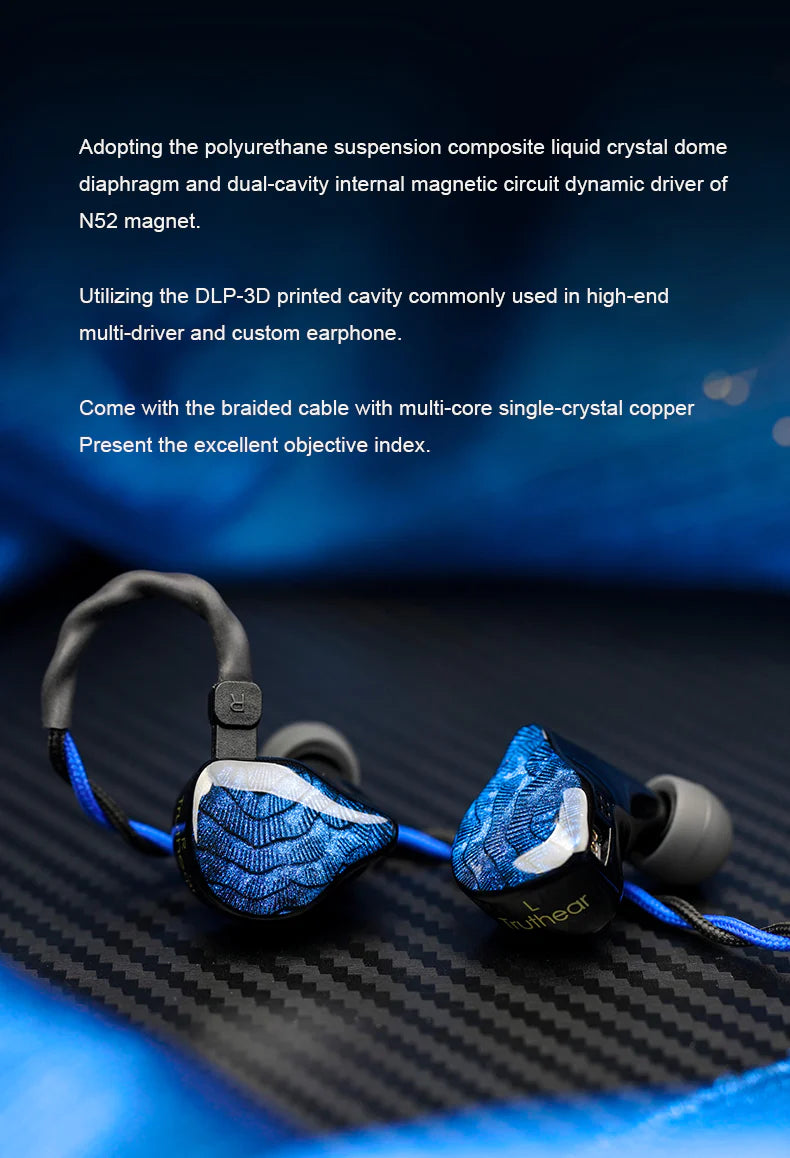 TRUTHEAR NOVA 1DD+4BA Hybrid Driver In-Ear Monitors (IEM) - High Resolution Audiophile Earphones for Music, Gaming & Studio Monitoring