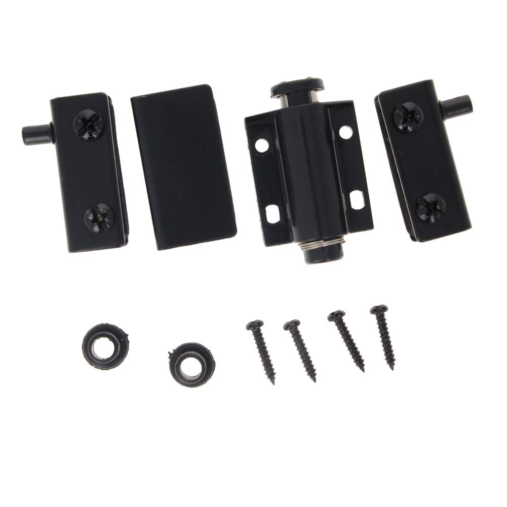 MroMax Glass Door Magnetic Catch Latch Closures - PP Black with Clamp - 1pc - Perfect for Cabinet, Wardrobe, Display Case & Furniture Installation