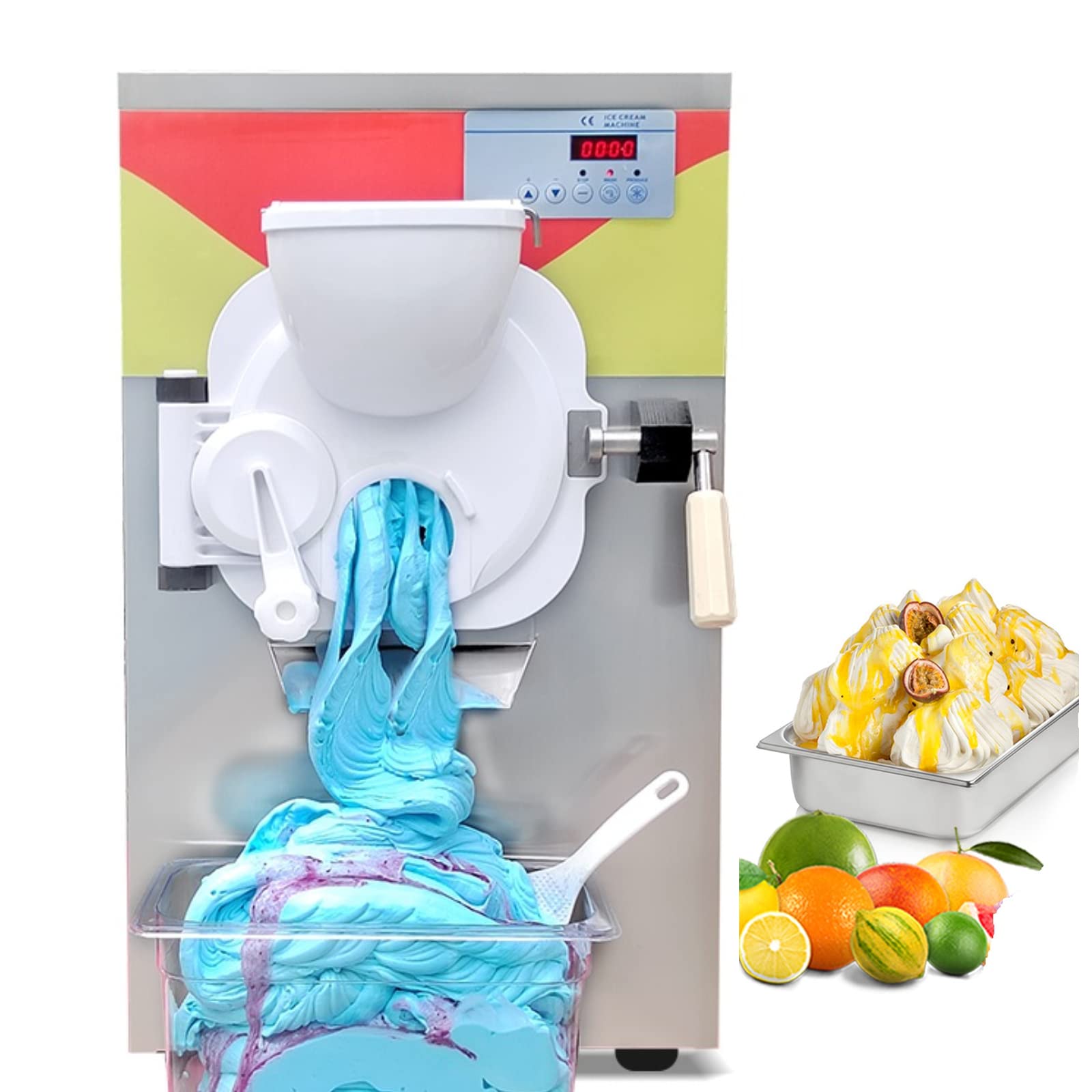 Commercial ETL Certified Countertop Hard Ice Cream Maker - 110V Gelato & Frozen Yogurt Machine for Home, Restaurant, Cafe - 30-35L/Hour Capacity - Perfect for Dessert Shops, Ice Cream Parlors & Catering Events