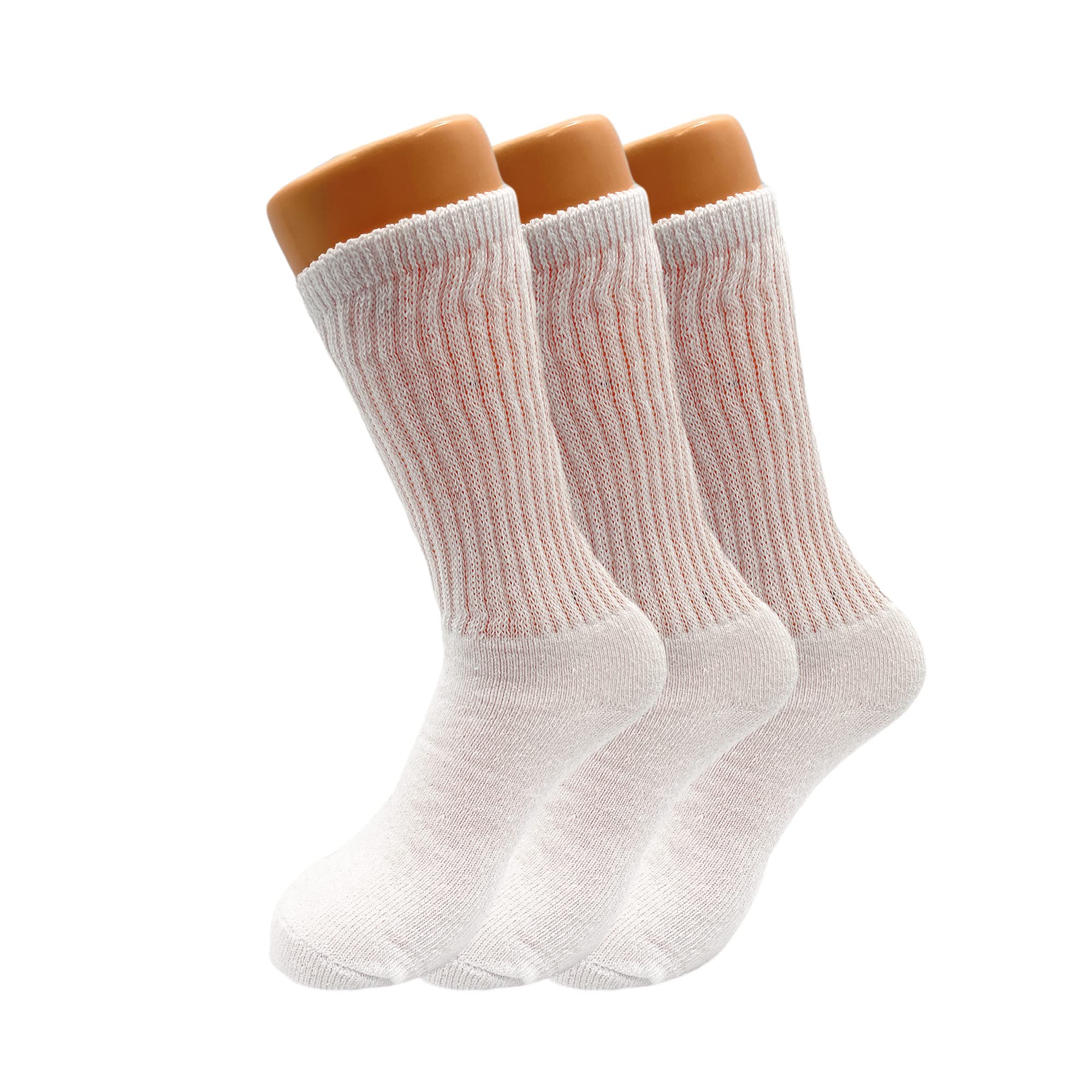 Premium American-Made Women's Cotton Mid-Calf Crew Socks - 3-Pack Cushioned Comfort for Work, Hiking & Everyday Wear