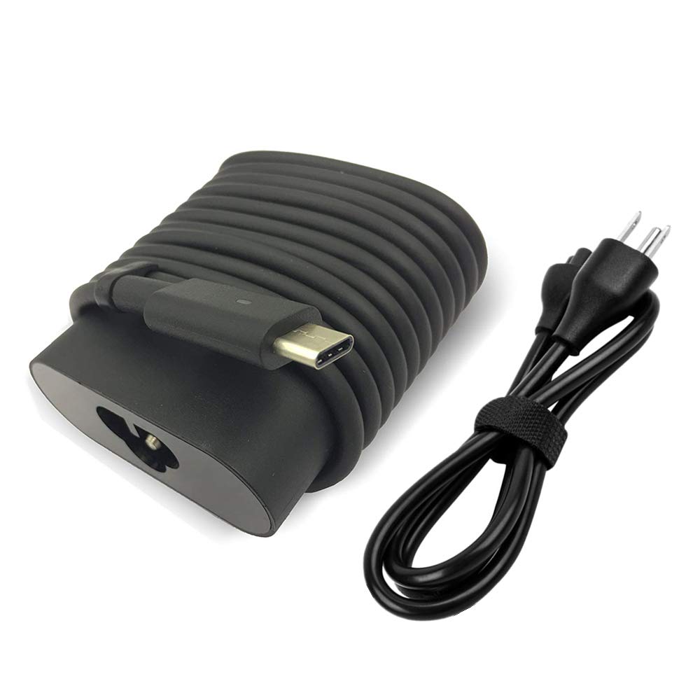 45W USB C Laptop Charger for Dell XPS 12/13 (9365,9370,9380), Latitude 7275/7370/5175/5285/5290 2-in-1, Inspiron 13/14 - Fast AC Power Adapter with Cord - Perfect for Home, Office & Travel Charging