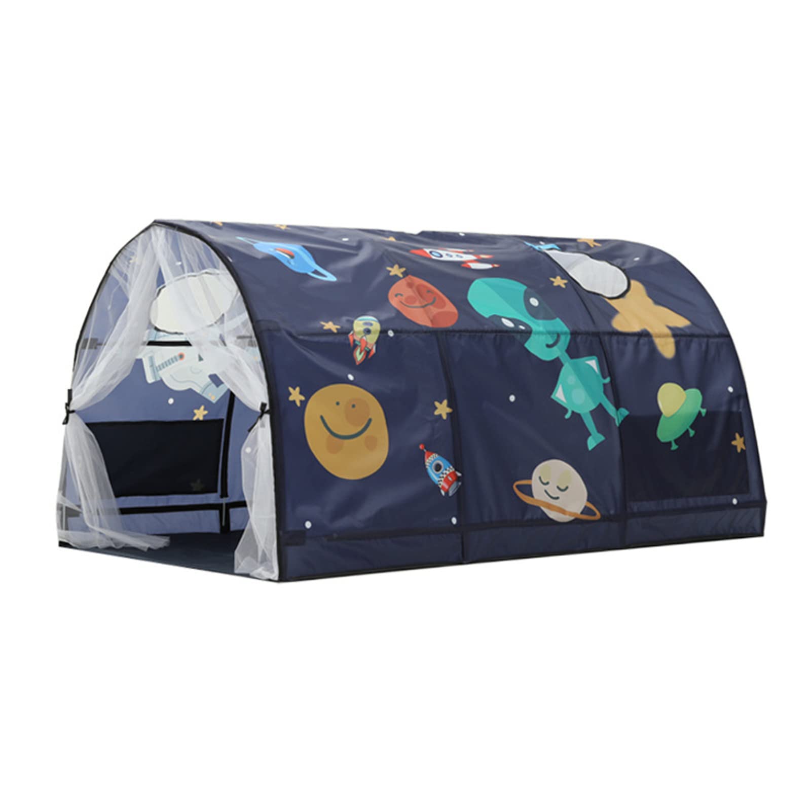 CLKJ Galaxy Starry Sky Play Tent for Kids - Portable Pop Up Playhouse with Net Curtain & Privacy Space, Blue | Indoor Outdoor Bed Canopy for Girls & Boys | Perfect for Bedrooms, Camping & Backyard Adventures