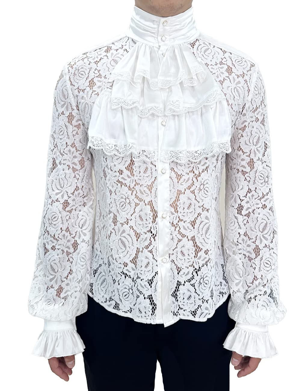 Pirate Vampire Shirt for Men - Renaissance Victorian Gothic Costume Shirt - Perfect for Halloween, Cosplay, LARP & Medieval Themed Parties