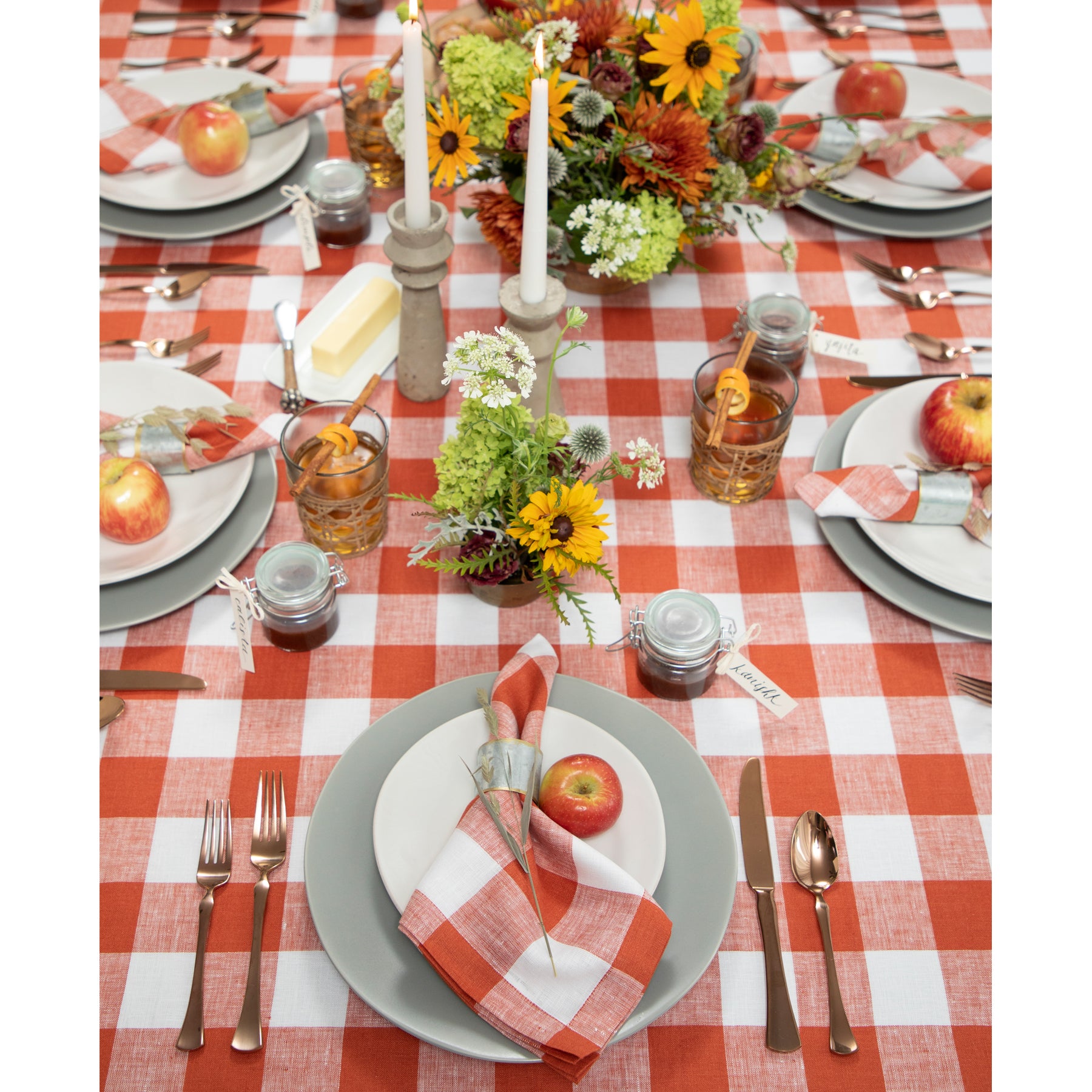 Buffalo Check Cotton Napkins - Set of 4 Premium Dinner Napkins for Farmhouse Dining, Holiday Table Setting & Rustic Home Decor
