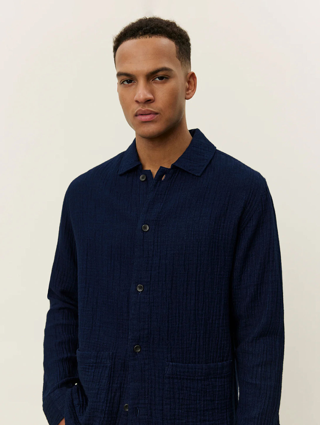 Milian Indigo Overshirt for Men - Dark Navy Blue Denim Shirt Jacket | Casual Streetwear & Layering Essential