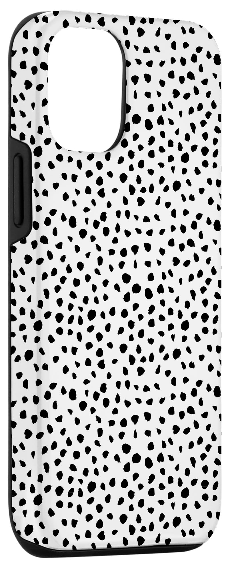 iPhone 12/12 Pro Case - Trendy Dalmatian Print with White Background & Artistic Black Brush Stroke Spots | Perfect for Fashion Lovers & Dog Enthusiasts