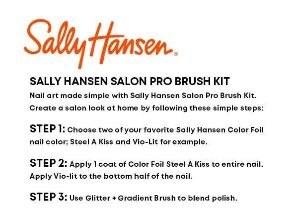 Sally Hansen Nail Salon Pro Brush Kit - 2 Pack Professional Nail Art Brush Set with Fine Tips for Gel, Acrylic & Dip Powder Nails - Perfect for DIY Manicures & Salon Quality Nail Designs