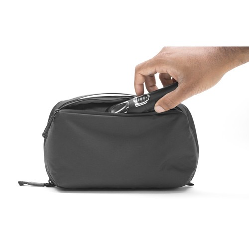 Peak Design Travel Wash Pouch - Waterproof Toiletry Bag for Men & Women, Compact Organizer for Cosmetics & Toiletries (Black) - Perfect for Camping, Gym, Business Trips & Air Travel