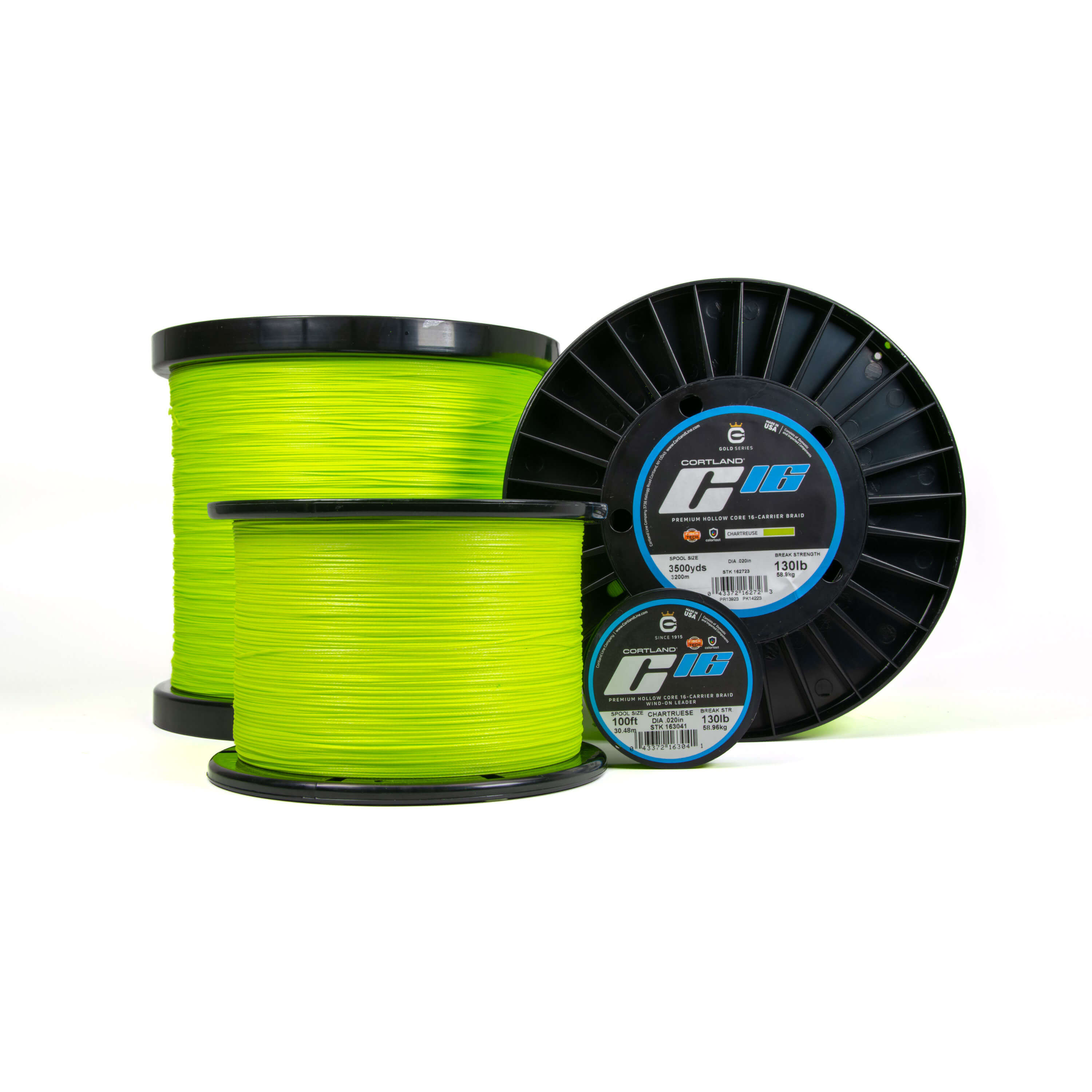 Cortland C16 Super Braid Fishing Line - High Performance Braided Line in Chartreuse Color for Saltwater & Freshwater Fishing | Perfect for Bass, Trout, and Deep Sea Angling