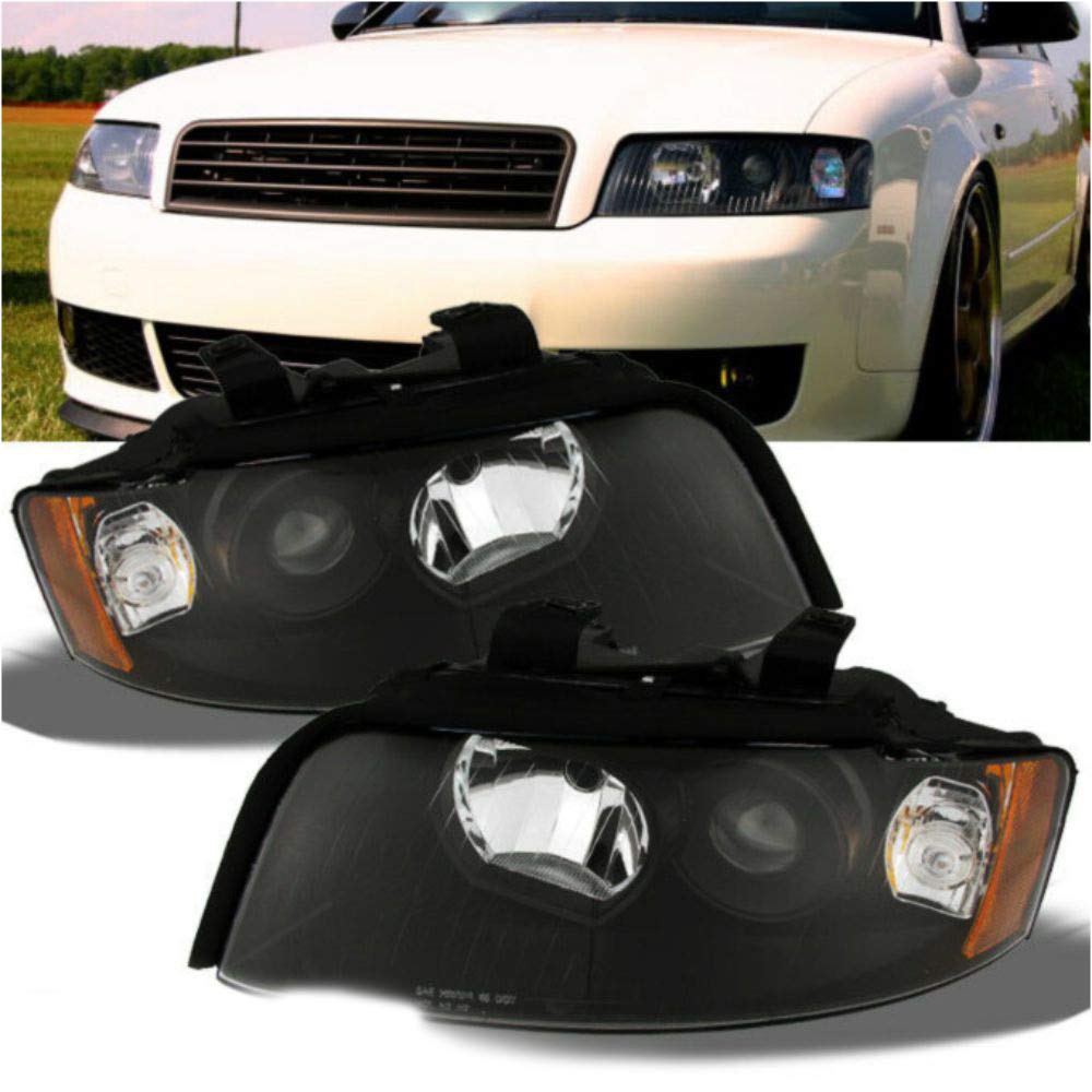 JH FLASK Compatible with Wagon Black Projector Headlights Pair (Left & Right) - 9_E1AA402BK | High-Performance Replacement for Enhanced Night Driving & Style Upgrade