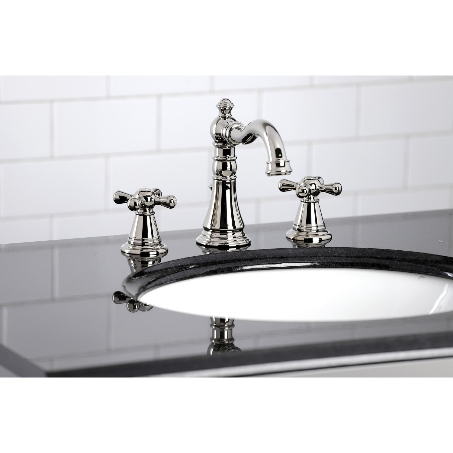 American Classic FSC1979AAX 3-Hole Widespread Bathroom Faucet with Brass Pop-Up Drain - Polished Nickel Finish - Perfect for Modern Vanities & Bathroom Renovations