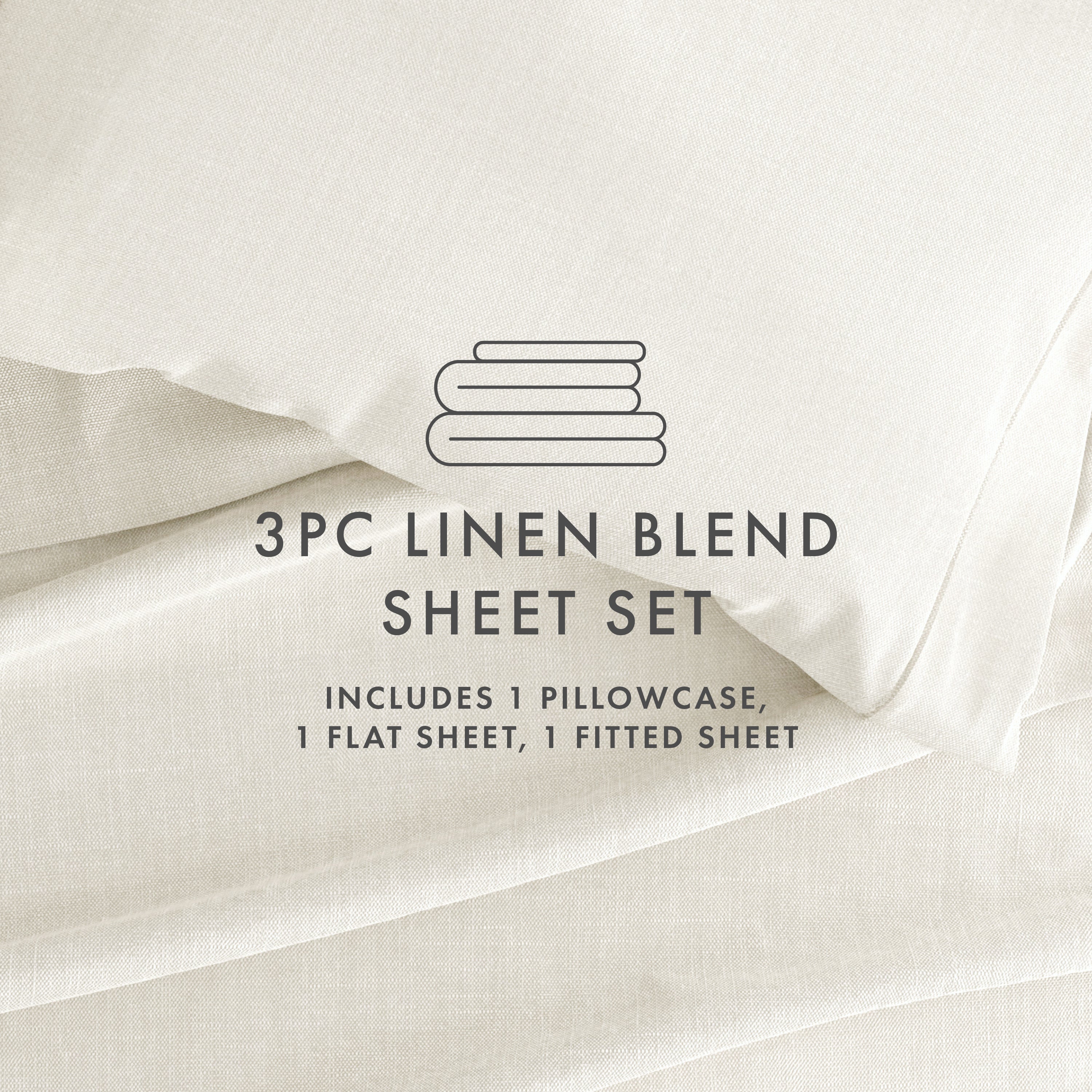 Premium 4-Piece Linen Bamboo Blend Sheet Set - Soft, Breathable & Hypoallergenic Bedding for All Seasons | Perfect for Master Bedroom, Guest Room & Vacation Homes
